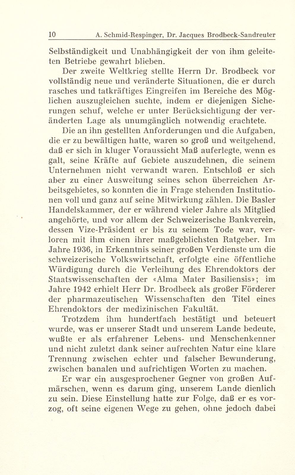 Dr. Jacques Brodbeck-Sandreuter 18. Juni 1882 bis 20. Februar 1944 – Seite 4