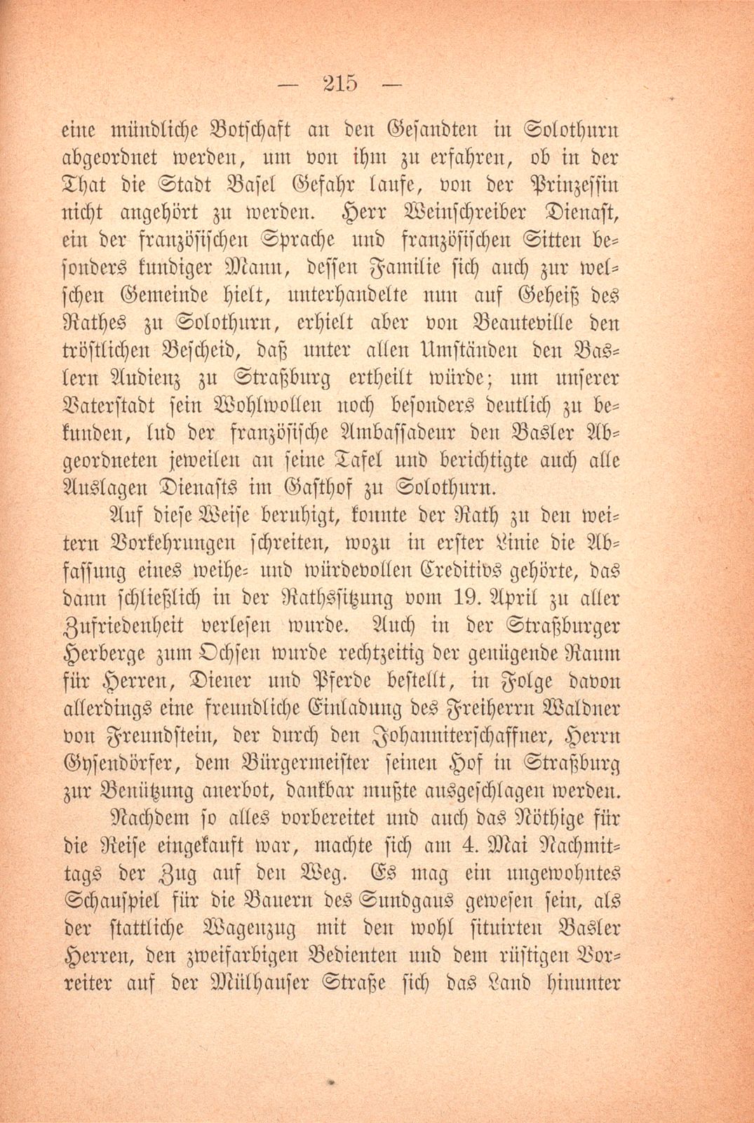 Eine Basler Gesandtschaft des vorigen Jahrhunderts – Seite 5