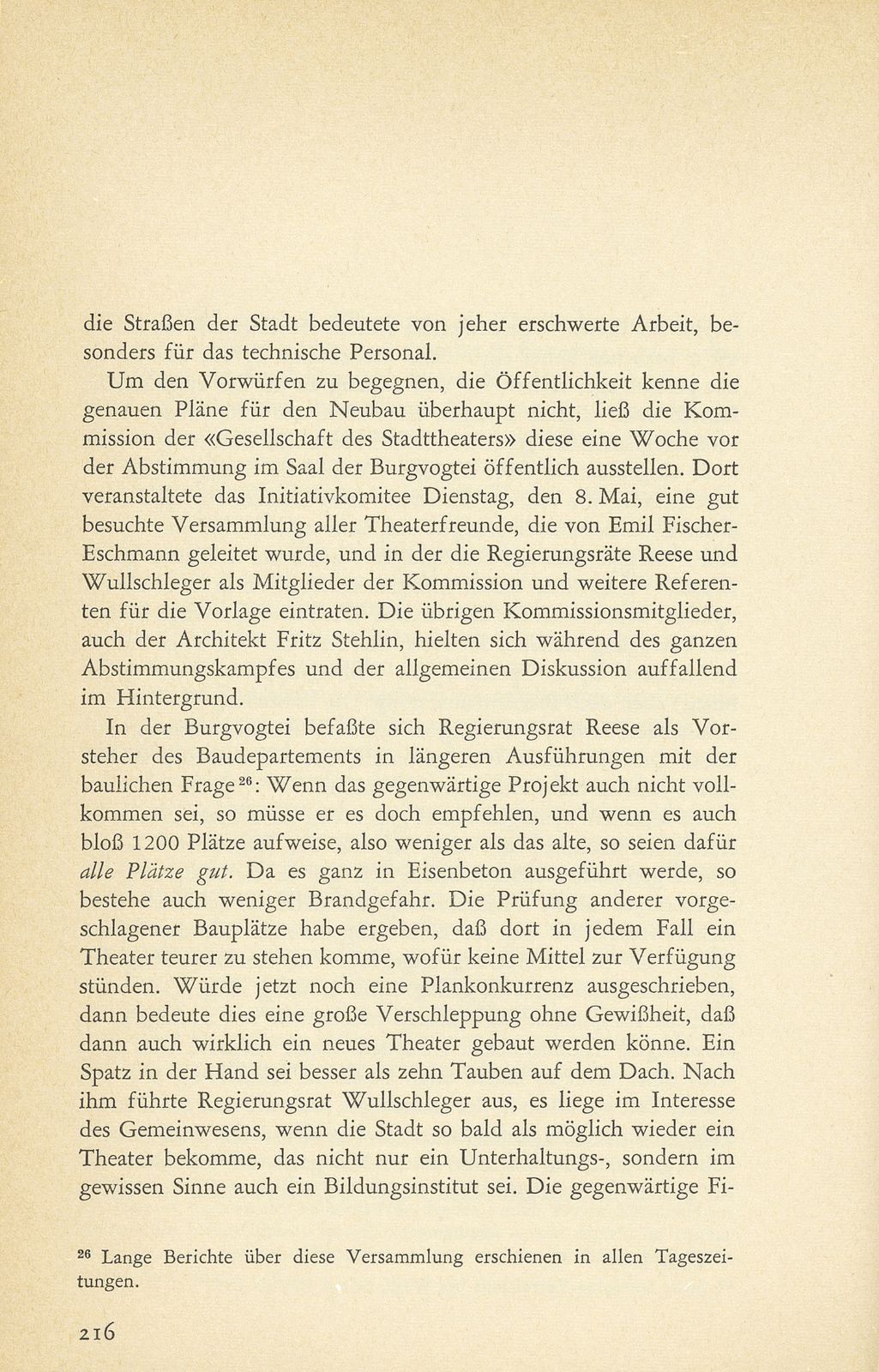 Aus der Baugeschichte des jetzigen Basler Stadttheaters. (Im Hinblick auf den im Entstehen begriffenen Neubau) – Seite 29