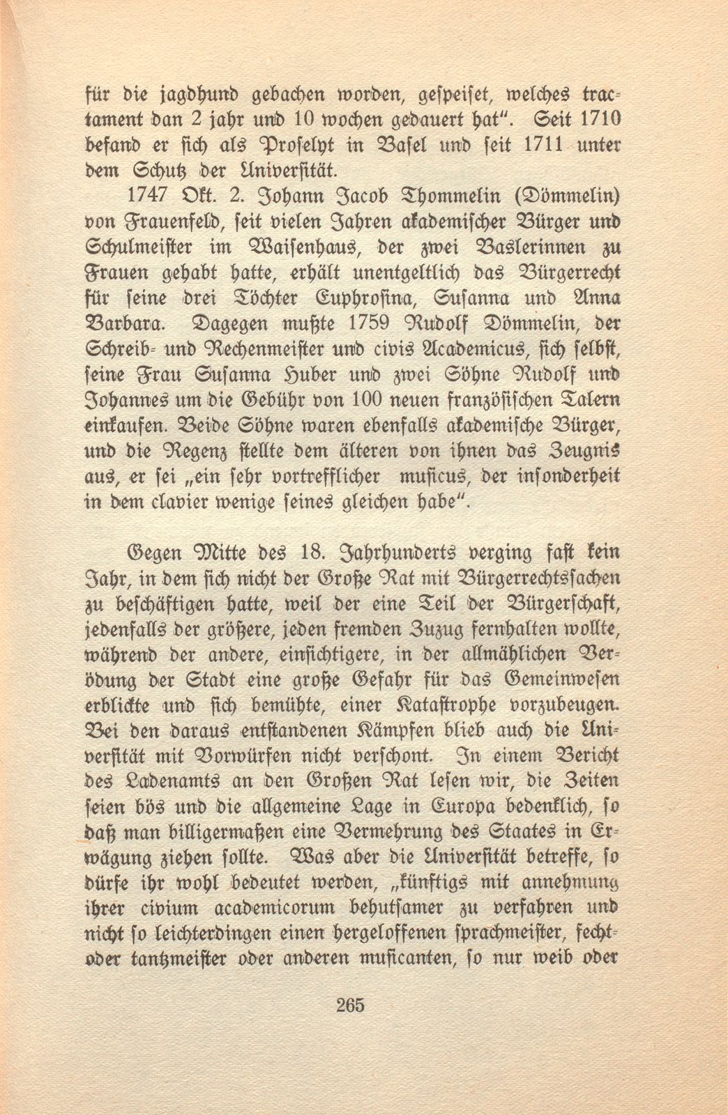 Vom Zuwachs der Basler Bürgerschaft aus der Universität bis zur Revolutionszeit – Seite 35