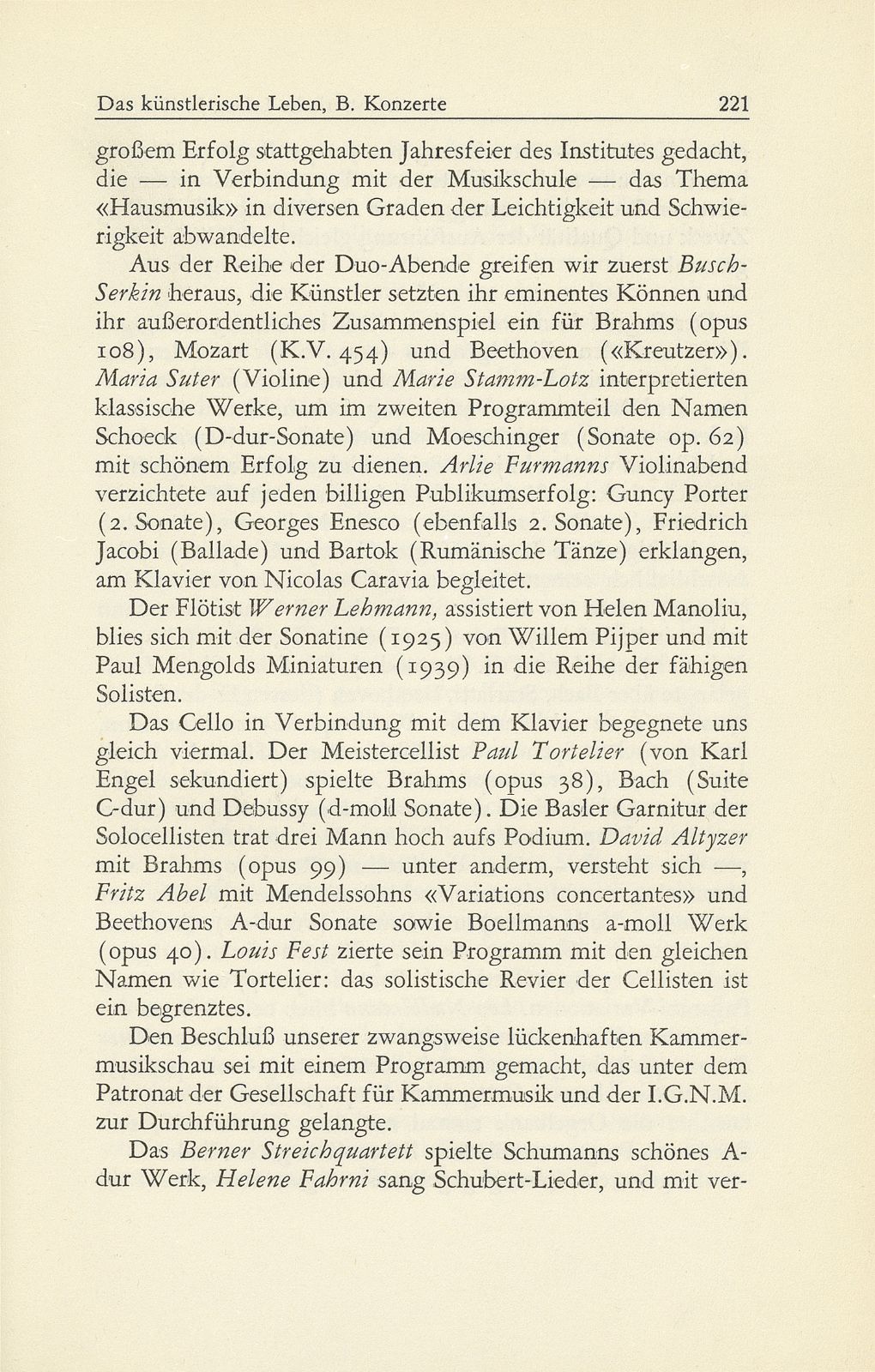 Das künstlerische Leben in Basel vom 1. Oktober 1948 bis 30. September 1949 – Seite 11