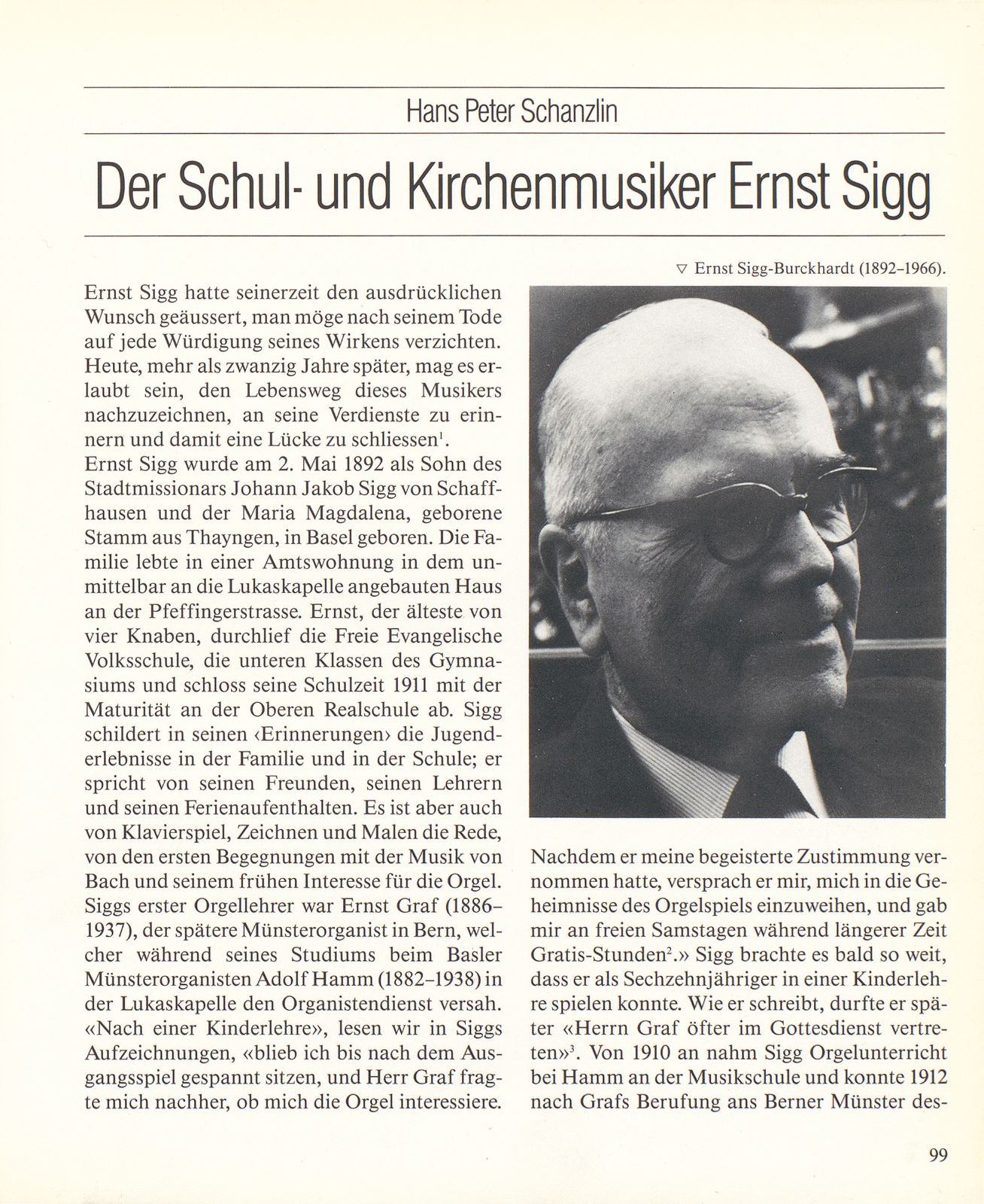 Der Schul- und Kirchenmusiker Ernst Sigg – Seite 1