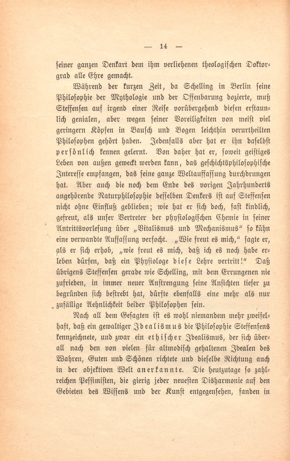 Erinnerungen an Karl Steffensen, Professor der Philosophie – Seite 14