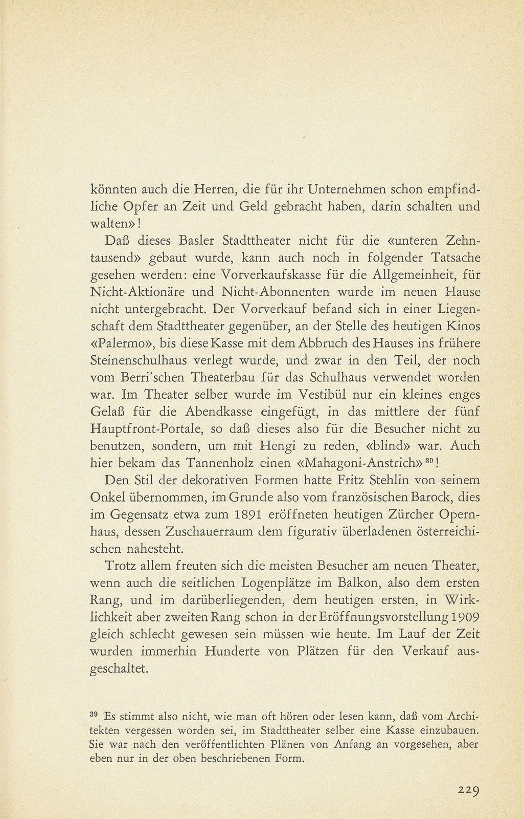 Aus der Baugeschichte des jetzigen Basler Stadttheaters. (Im Hinblick auf den im Entstehen begriffenen Neubau) – Seite 46