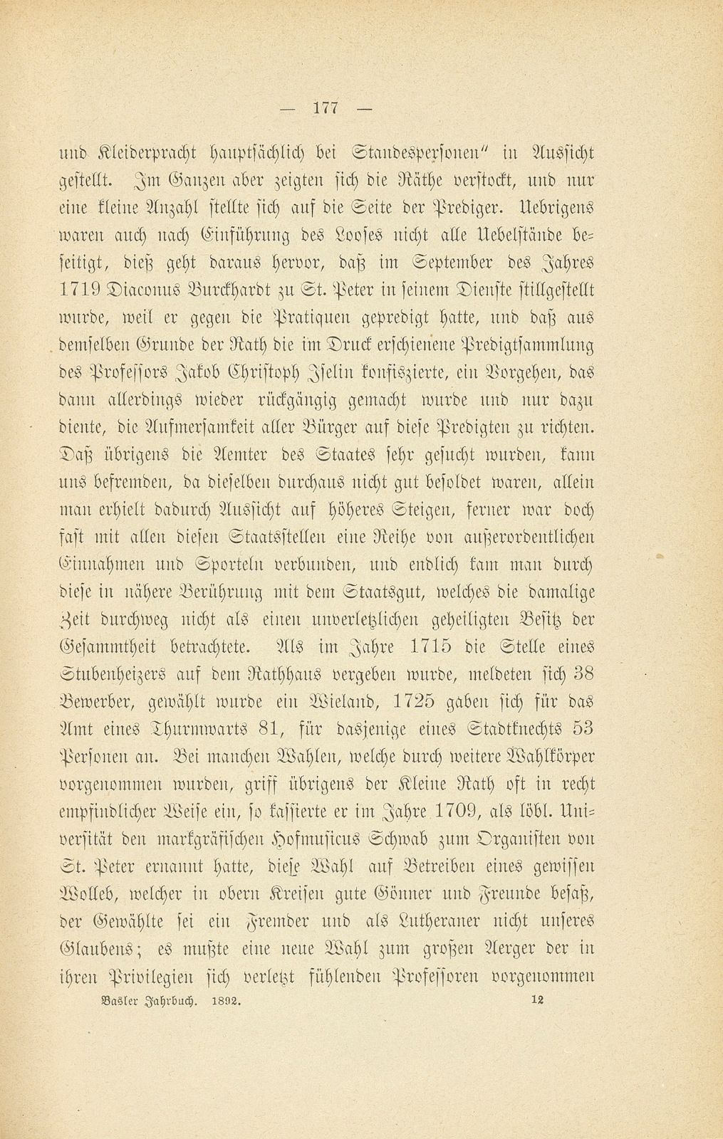 Mitteilungen aus einer Basler Chronik des beginnenden XVIII. Jahrhunderts [Sam. v. Brunn] – Seite 13