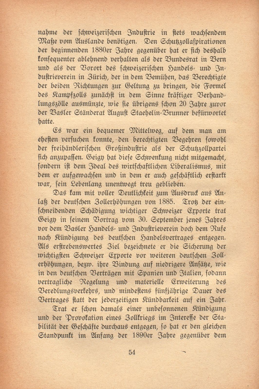 Johann Rudolf Geigy-Merian. 4. März 1830 bis 17. Februar 1917 – Seite 54