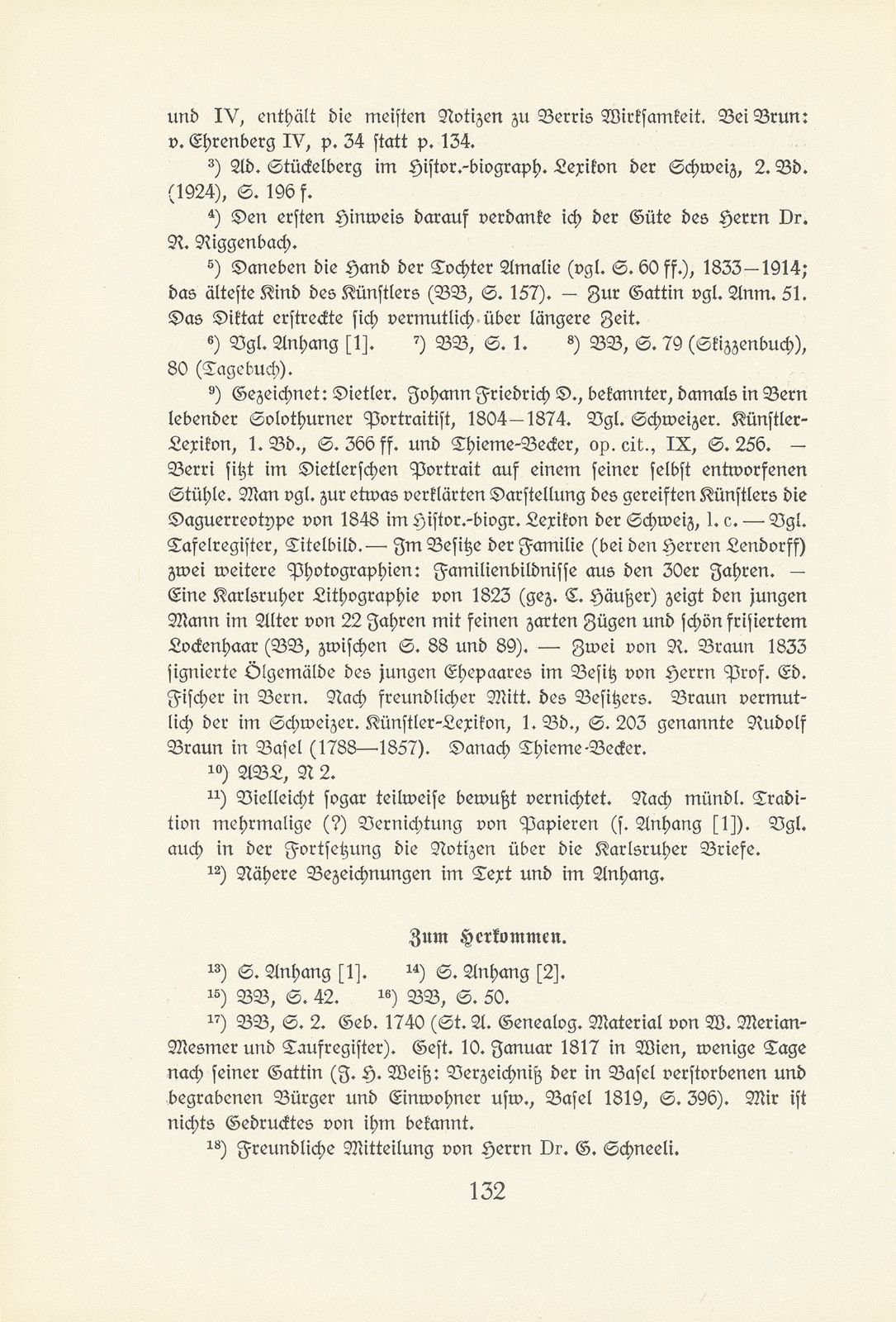 Melchior Berri. (Ein Beitrag zur Kultur des Spätklassizismus in Basel.) – Seite 74