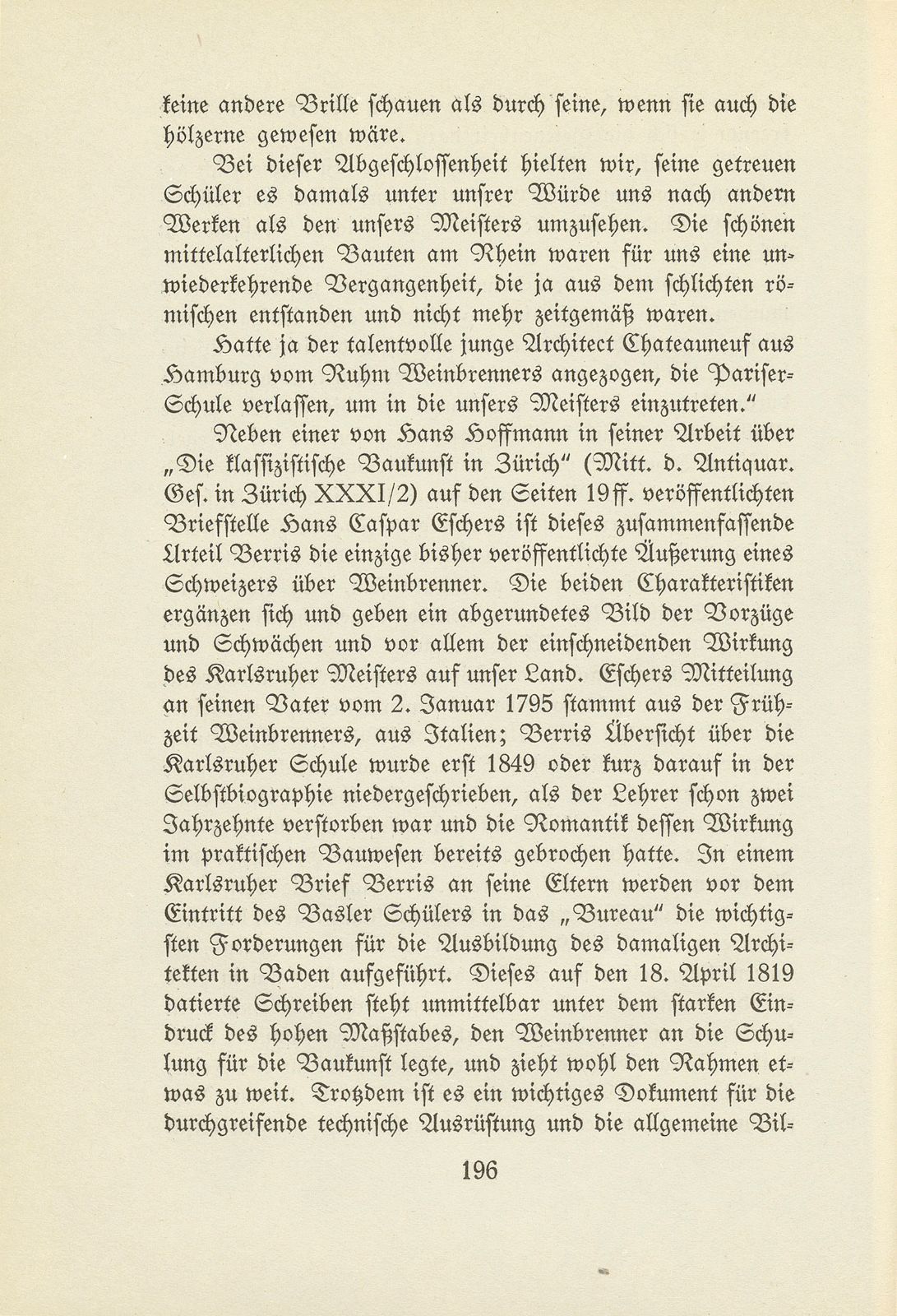 Melchior Berri. (Ein Beitrag zur Kultur des Spätklassizismus.) – Seite 20