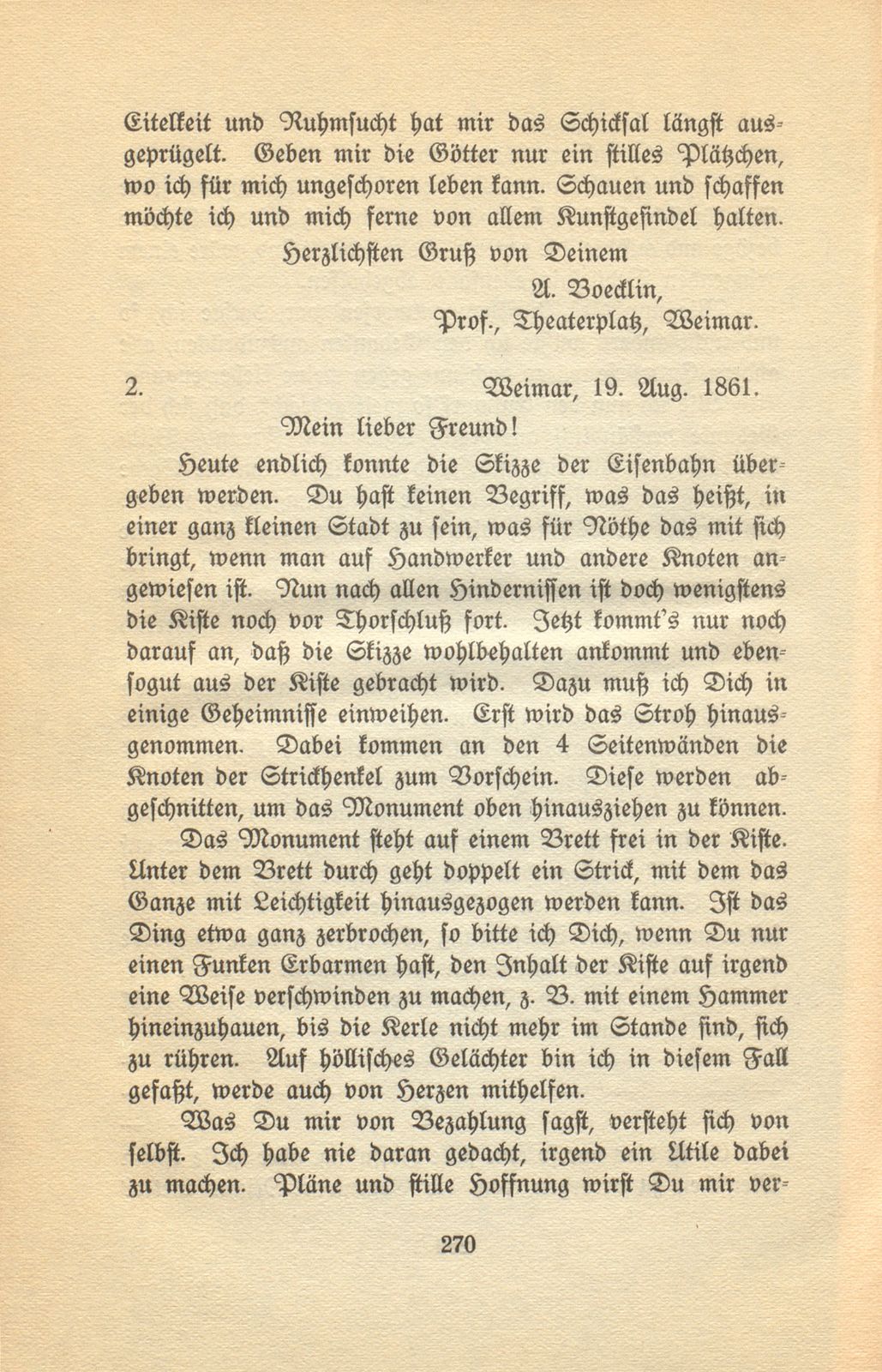 Beiträge zum Verhältnis zwischen Jacob Burckhardt und Arnold Böcklin – Seite 19