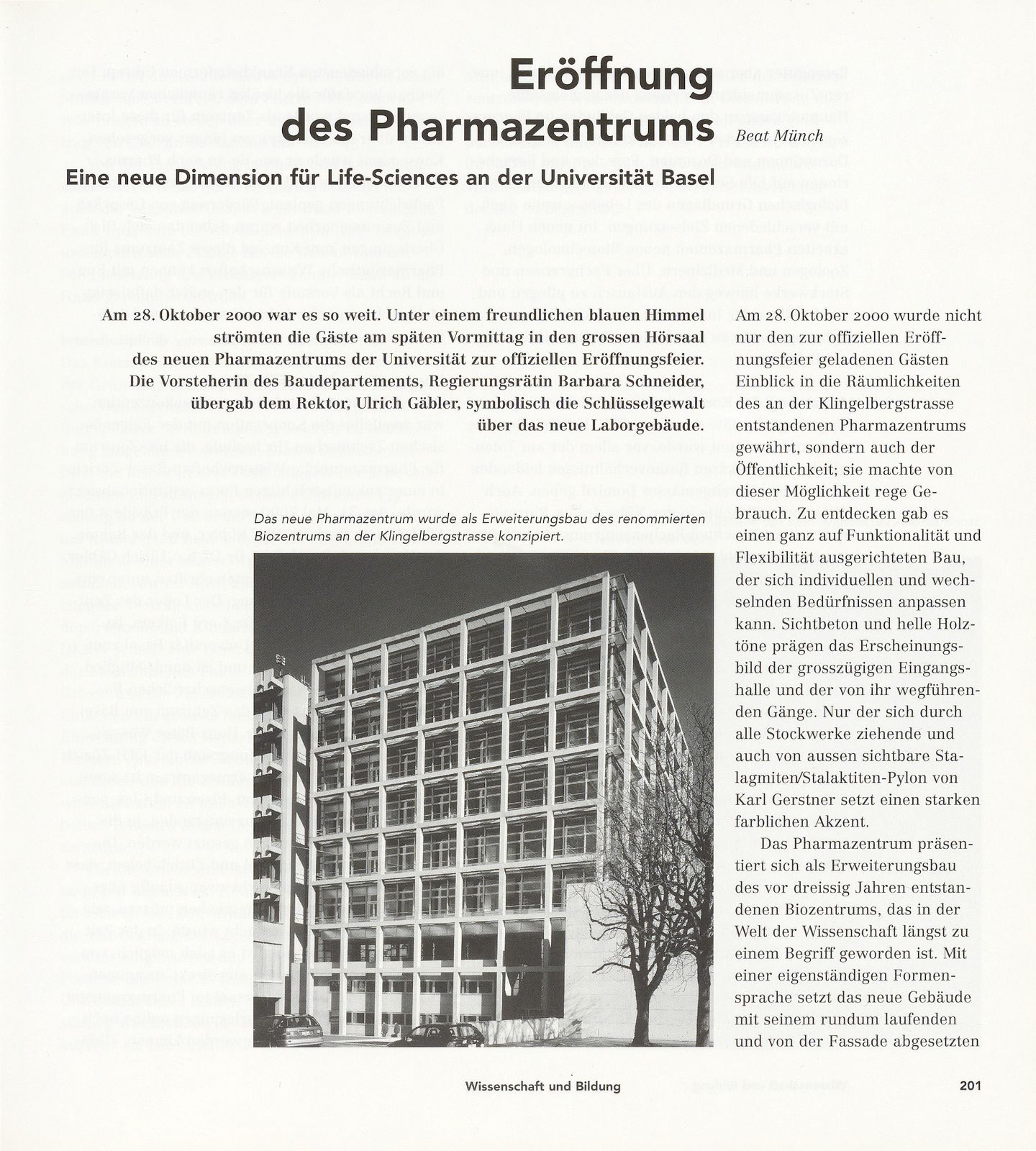 Eröffnung des Pharmazentrums – Seite 1