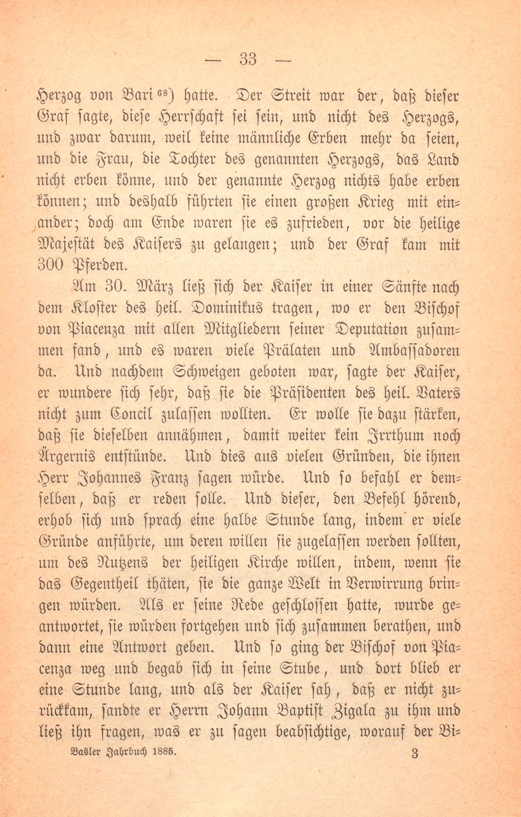 Andrea Gattaro von Padua, Tagebuch der Venetianischen Gesandten beim Concil zu Basel. (1433-1435.) – Seite 33