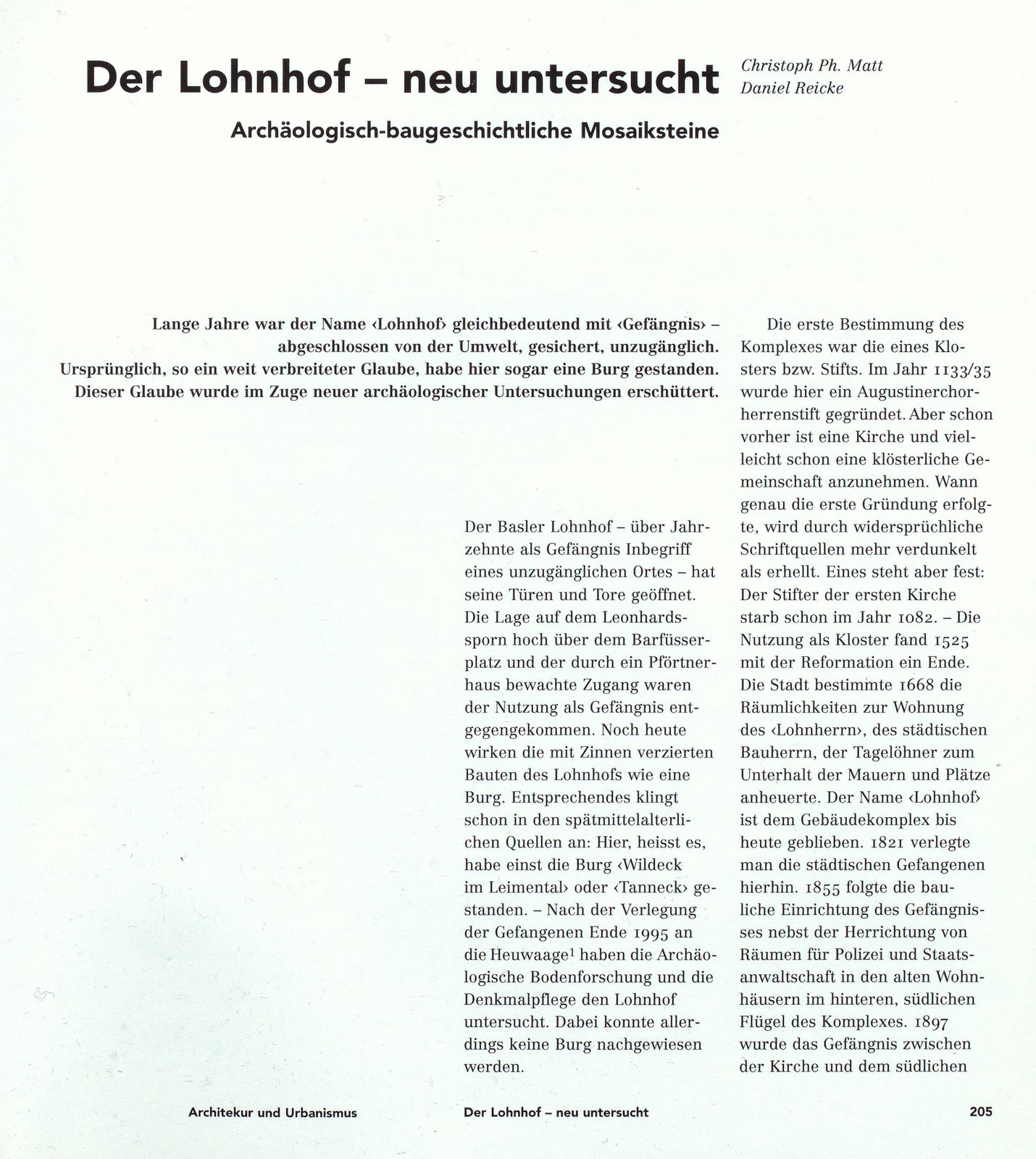 Der Lohnhof – neu untersucht – Seite 1