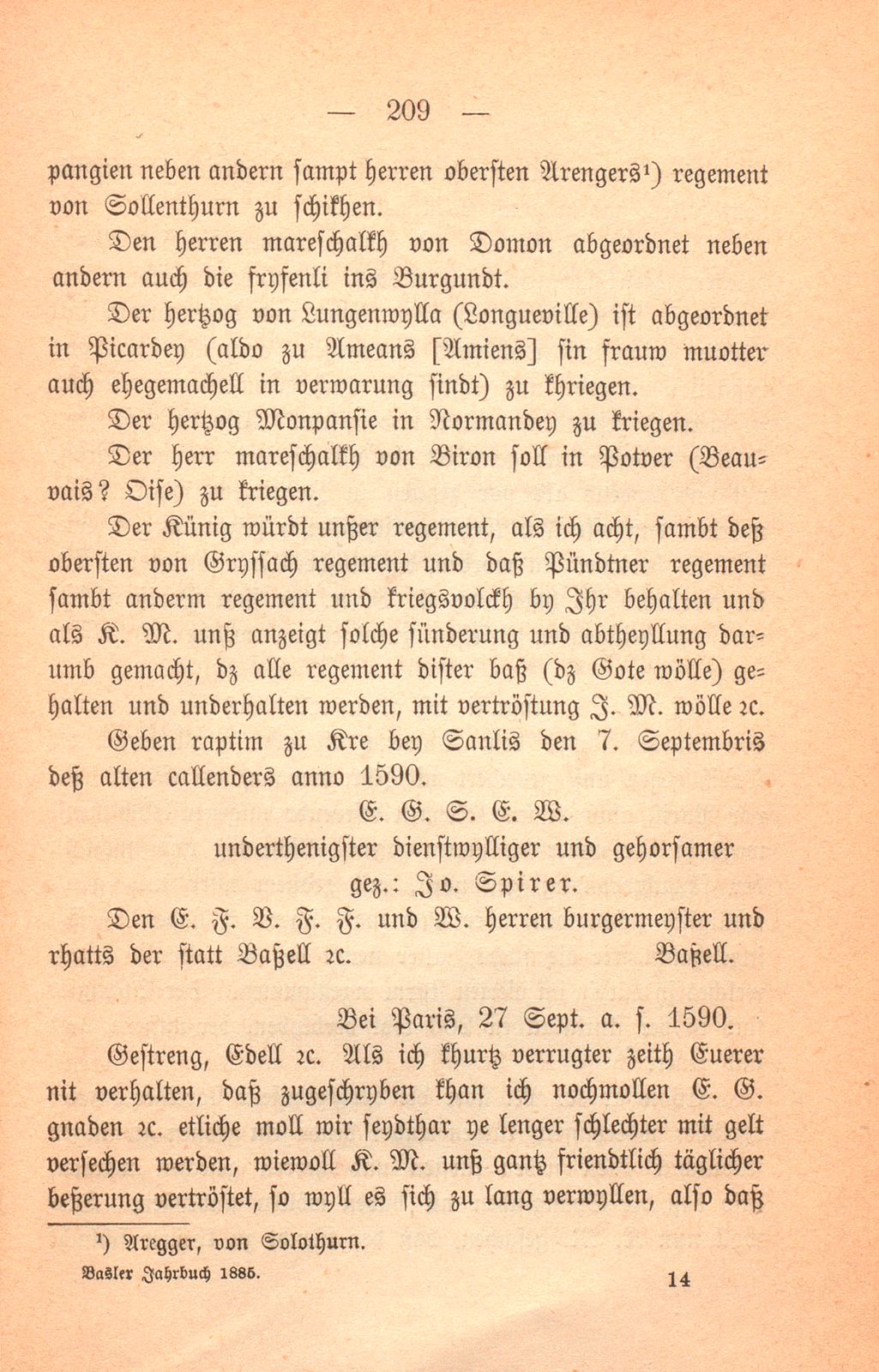 Schicksal einiger Basler Fähnlein in französischem Sold. (1589-1593.) – Seite 58