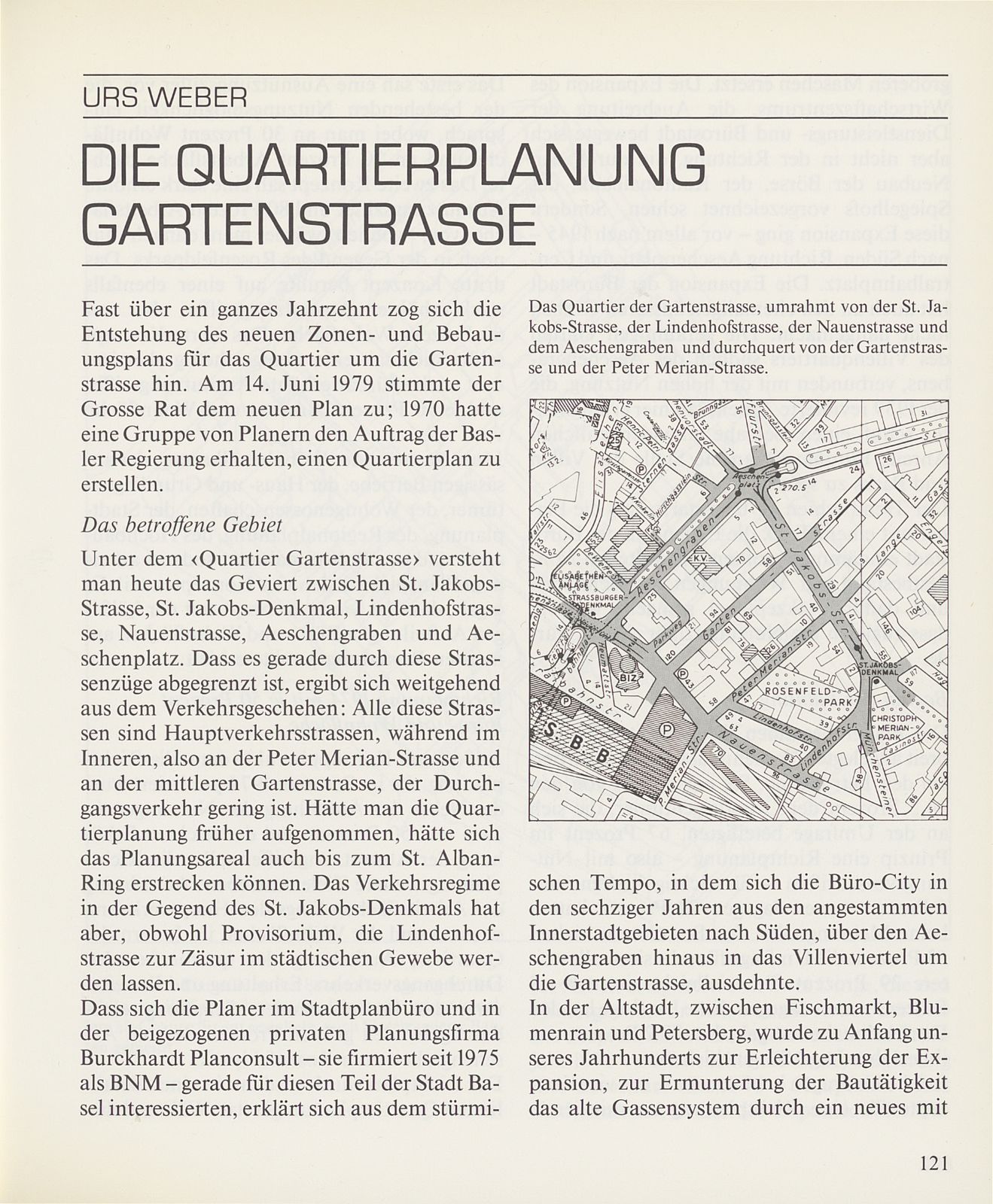 Die Quartierplanung Gartenstrasse – Seite 1