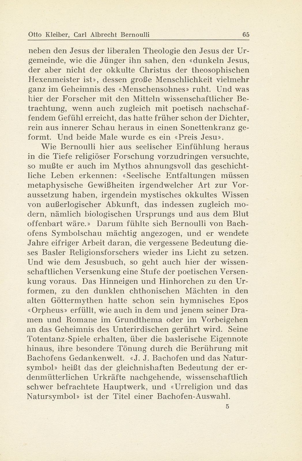 Carl Albrecht Bernoulli 10. Januar 1868 bis 13. Februar 1937 – Seite 5