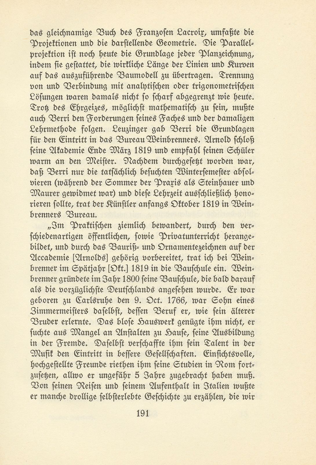 Melchior Berri. (Ein Beitrag zur Kultur des Spätklassizismus.) – Seite 15