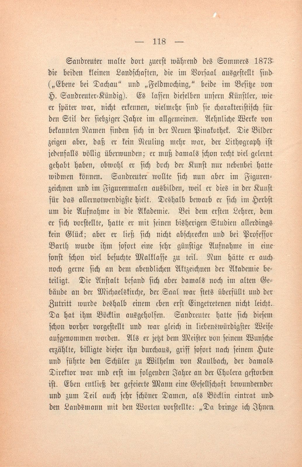 Hans Sandreuter. Rede gehalten bei der Eröffnung der Sandreuter-Ausstellung im März 1902 von Heinrich Alfred Schmid – Seite 11