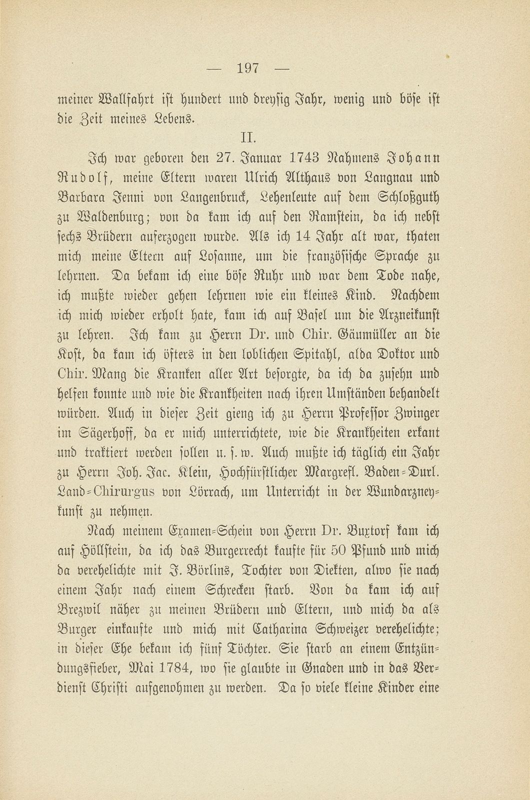 Auszüge aus dem Stammbuch der Familie Althaus auf Tschäggligen bei Bretzwil – Seite 4