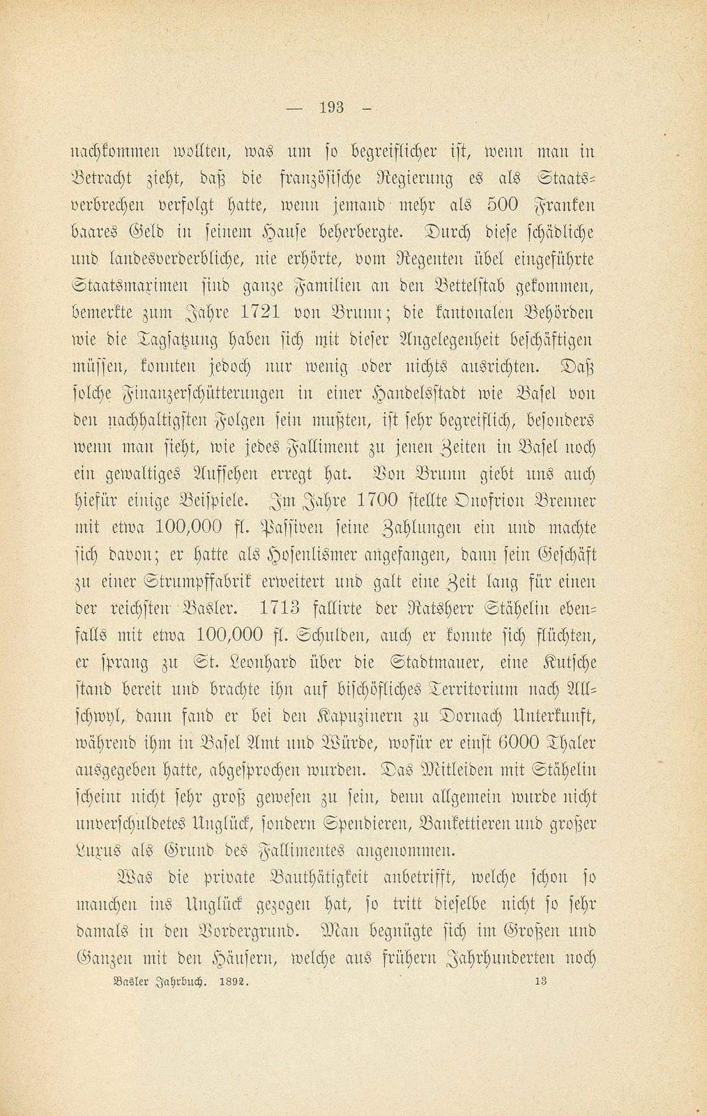 Mitteilungen aus einer Basler Chronik des beginnenden XVIII. Jahrhunderts [Sam. v. Brunn] – Seite 29