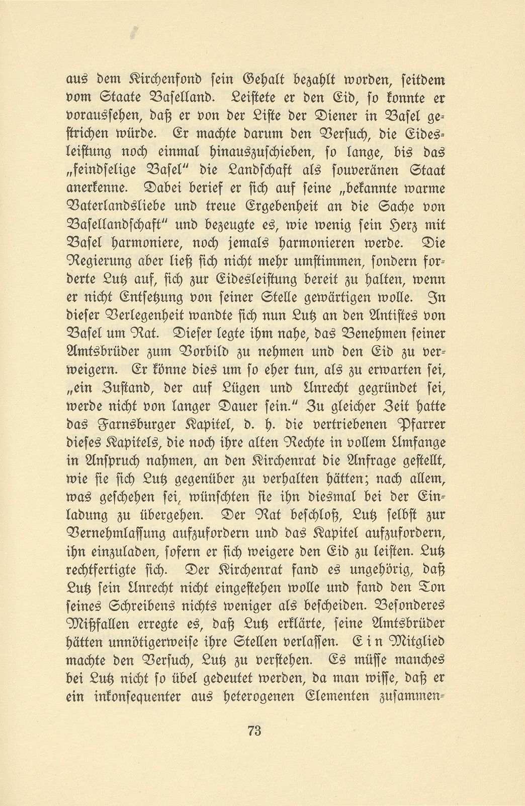 Die Pfarrer im Baselbiet in der Zeit der Trennung von Basel-Stadt – Seite 17