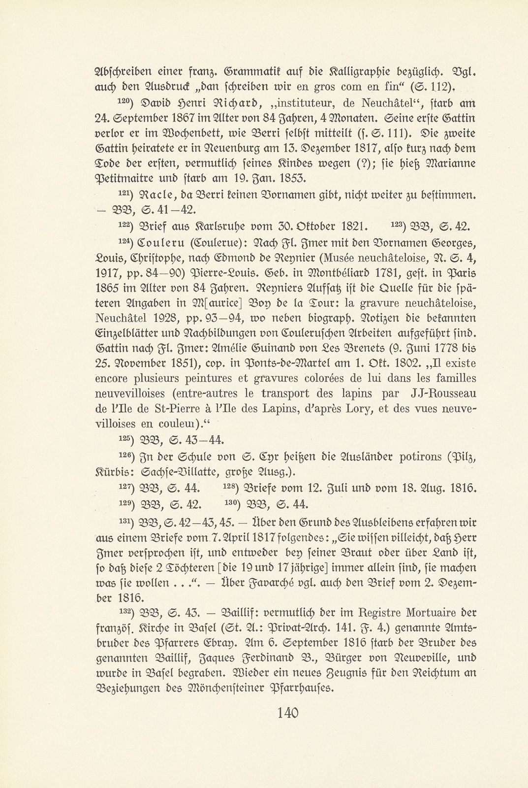 Melchior Berri. (Ein Beitrag zur Kultur des Spätklassizismus in Basel.) – Seite 82