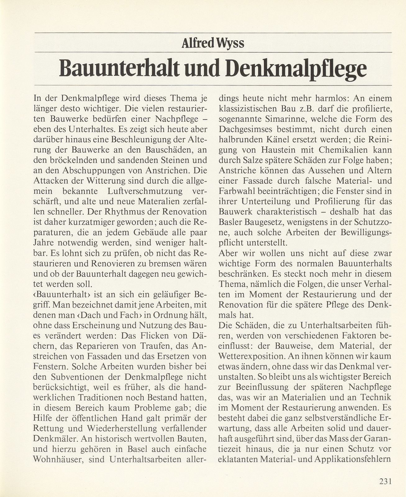 Bauunterhalt und Denkmalpflege – Seite 1