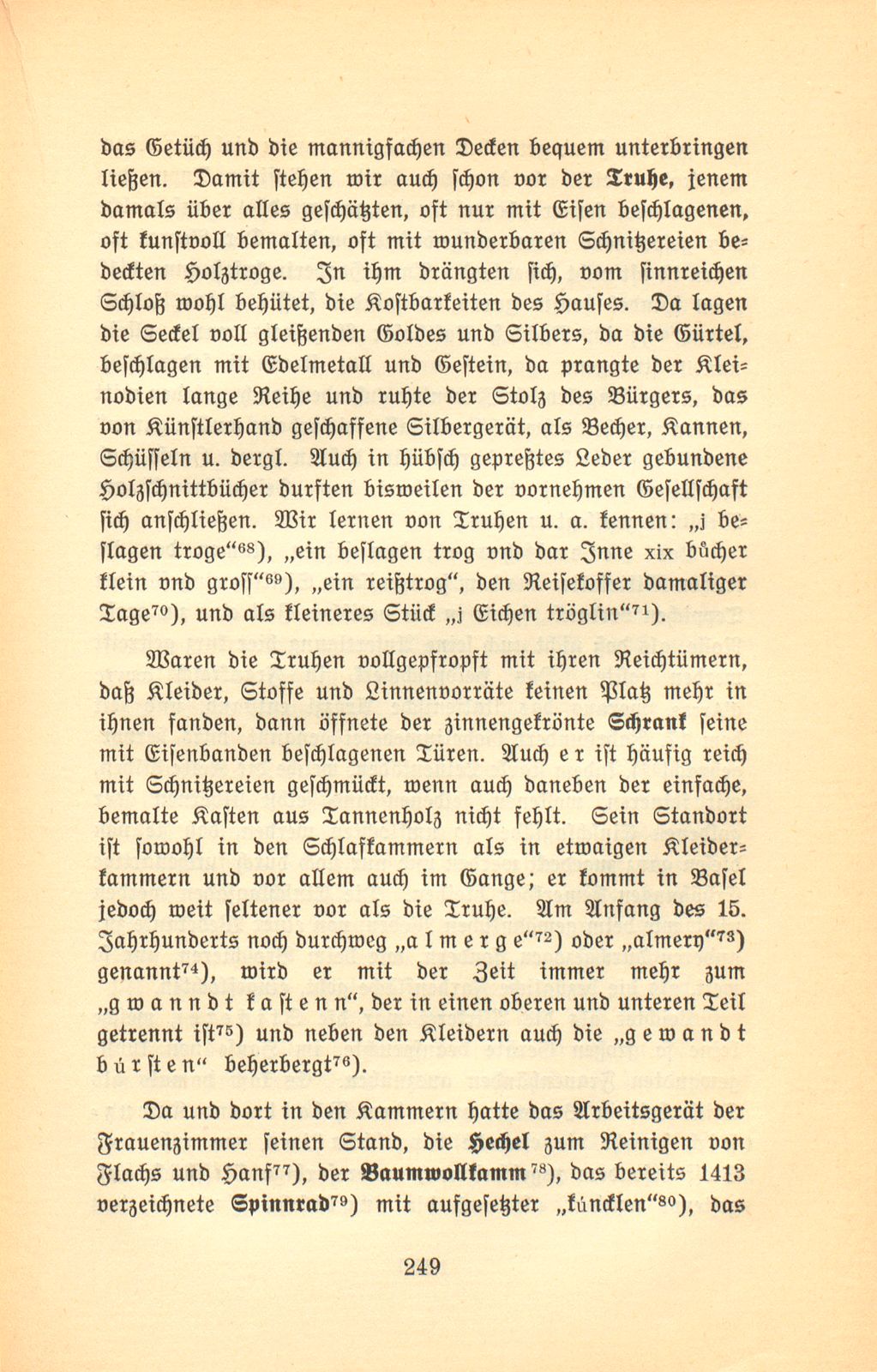 Der Basler Hausrat im Zeitalter der Spätgotik. (An Hand der schriftlichen Überlieferung.) – Seite 9