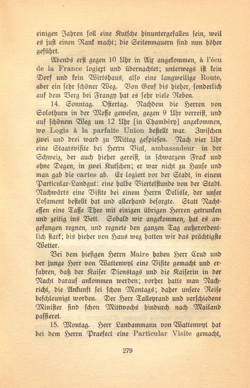 Bürgermeister Andreas Merians Reyssbeschreibung nach Chambéry zur Complimentierung des französischen Kaisers als König von Italien April 1805 – Seite 4