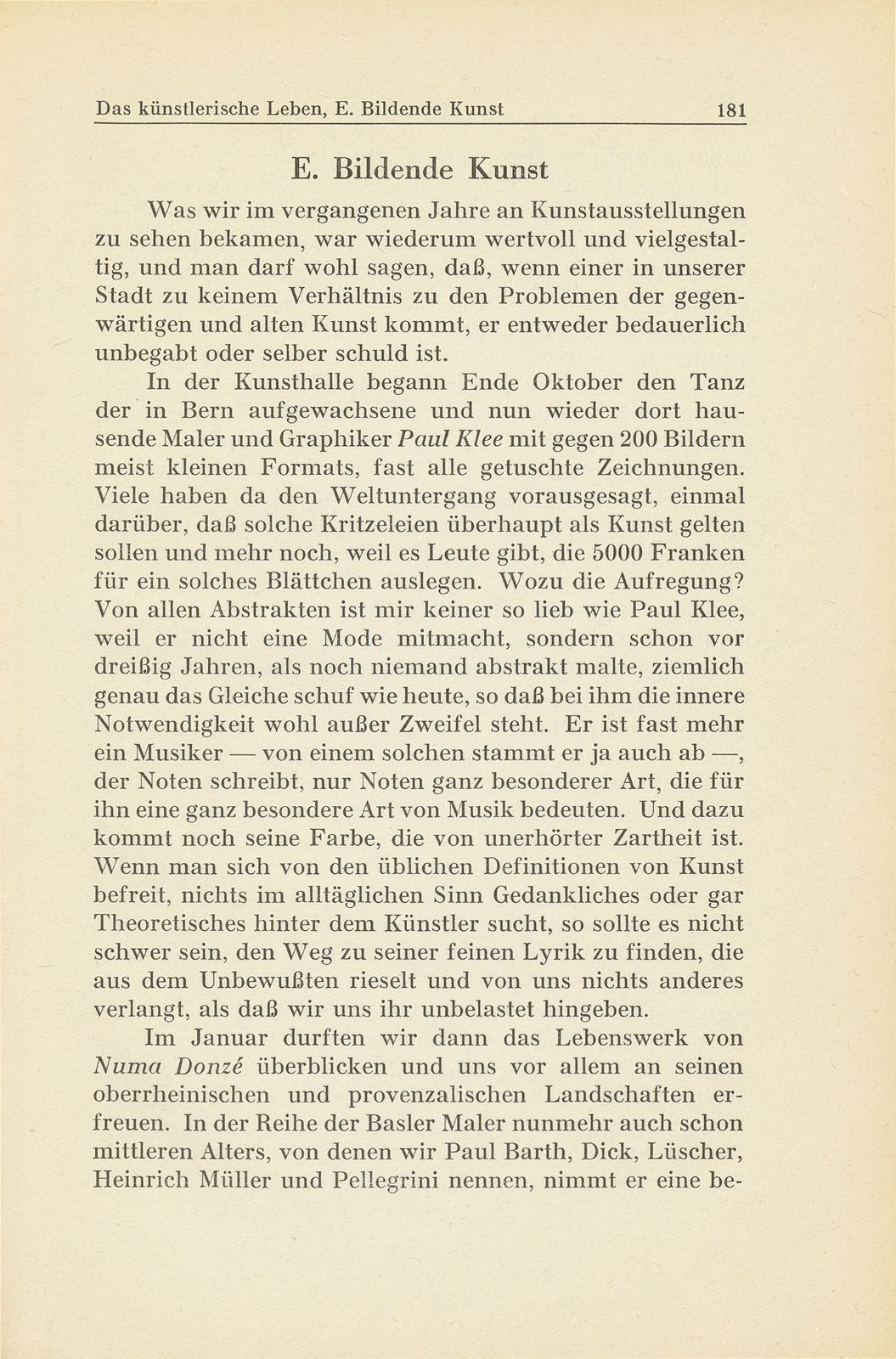 Das künstlerische Leben in Basel vom 1. Oktober 1935 bis 30. September 1936 – Seite 1