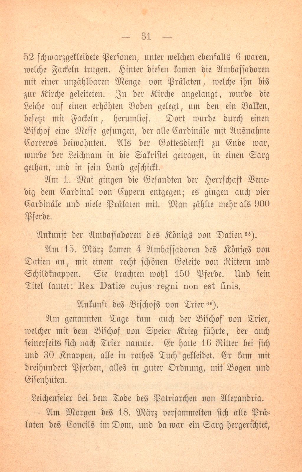 Andrea Gattaro von Padua, Tagebuch der Venetianischen Gesandten beim Concil zu Basel. (1433-1435.) – Seite 31