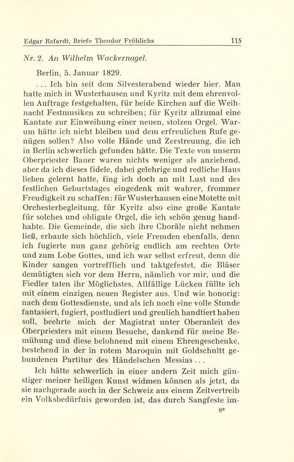 Aus Briefen Theodor Fröhlichs an Abel Burckhardt und Wilhelm Wackernagel – Seite 4