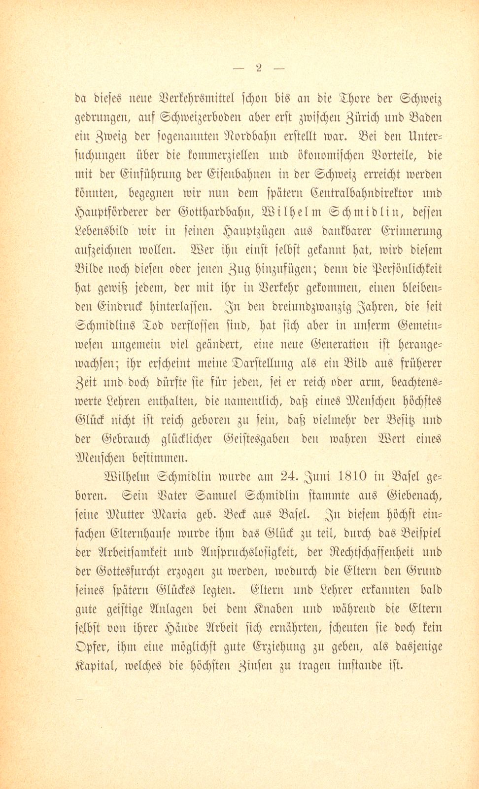 Wilhelm Schmidlin, Dr. phil., Direktor der Schweizerischen Centralbahn – Seite 2