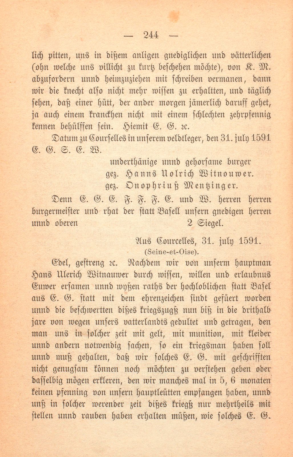 Schicksal einiger Basler Fähnlein in französischem Sold. (1589-1593.) – Seite 93