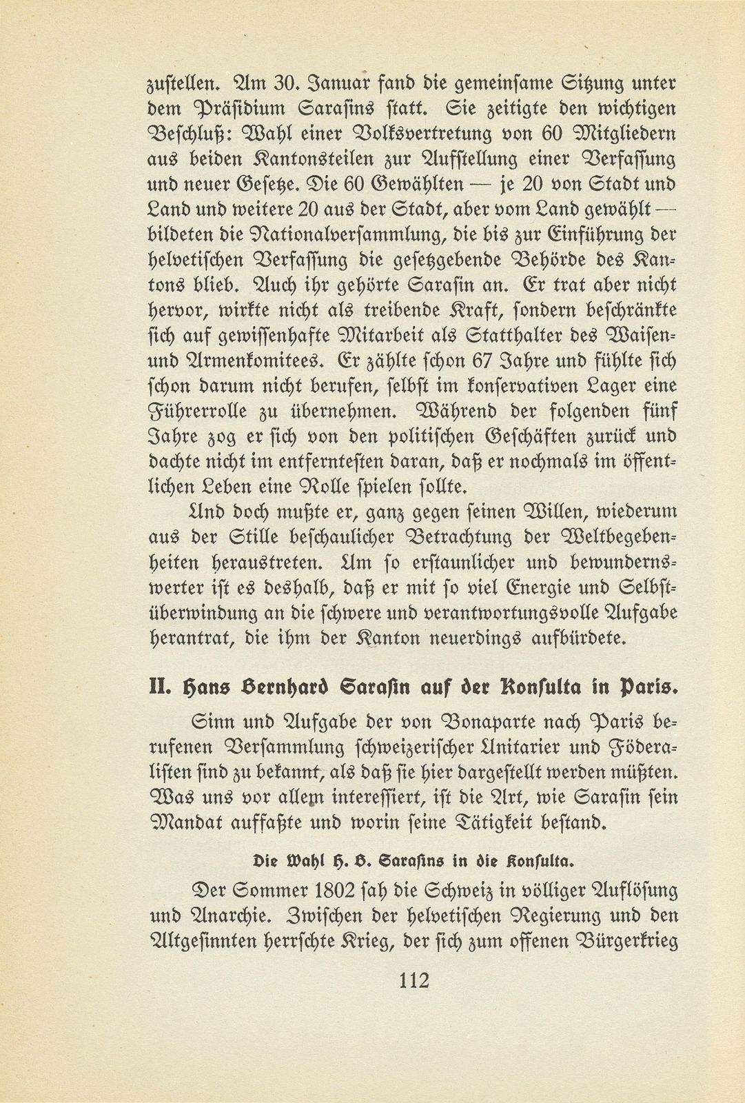 Hans Bernhard Sarasin als Gesandter Basels an der Konsulta in Paris – Seite 6