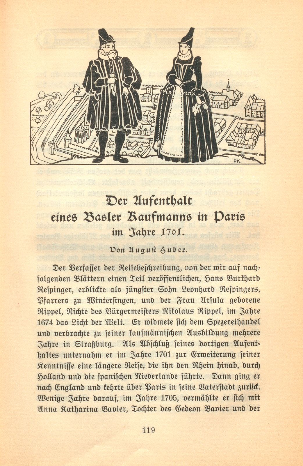 Der Aufenthalt eines Basler Kaufmanns in Paris im Jahre 1701 [Hans Burkhard Respinger] – Seite 1