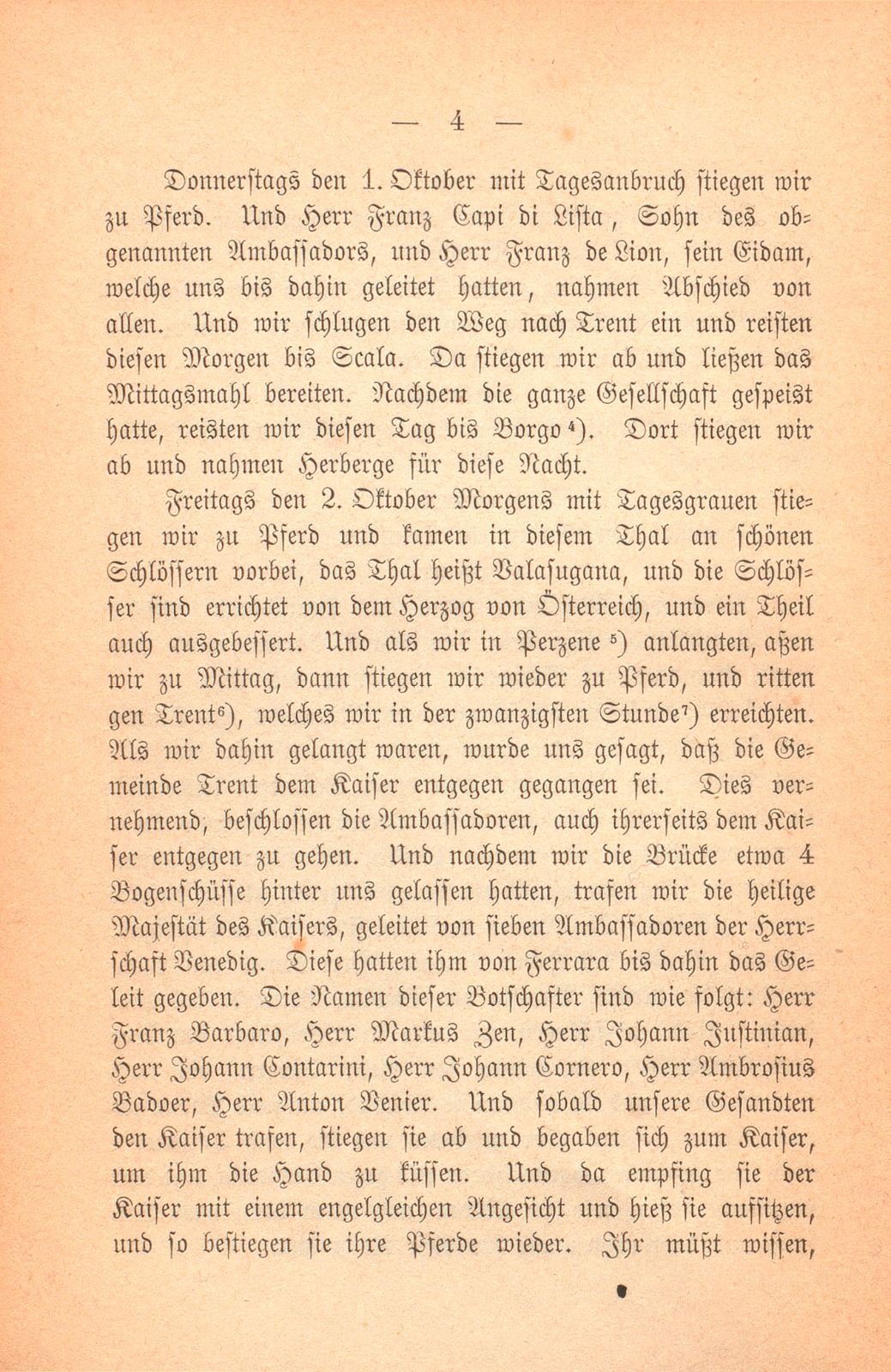 Andrea Gattaro von Padua, Tagebuch der Venetianischen Gesandten beim Concil zu Basel. (1433-1435.) – Seite 4