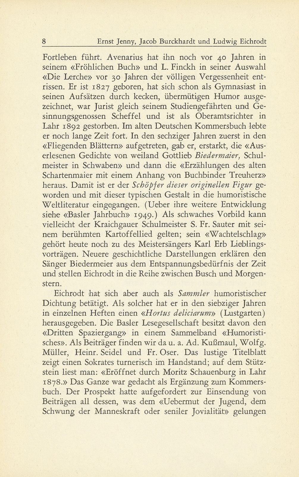 Jacob Burckhardt und Ludwig Eichrodt, der Erfinder des Biedermeier – Seite 2