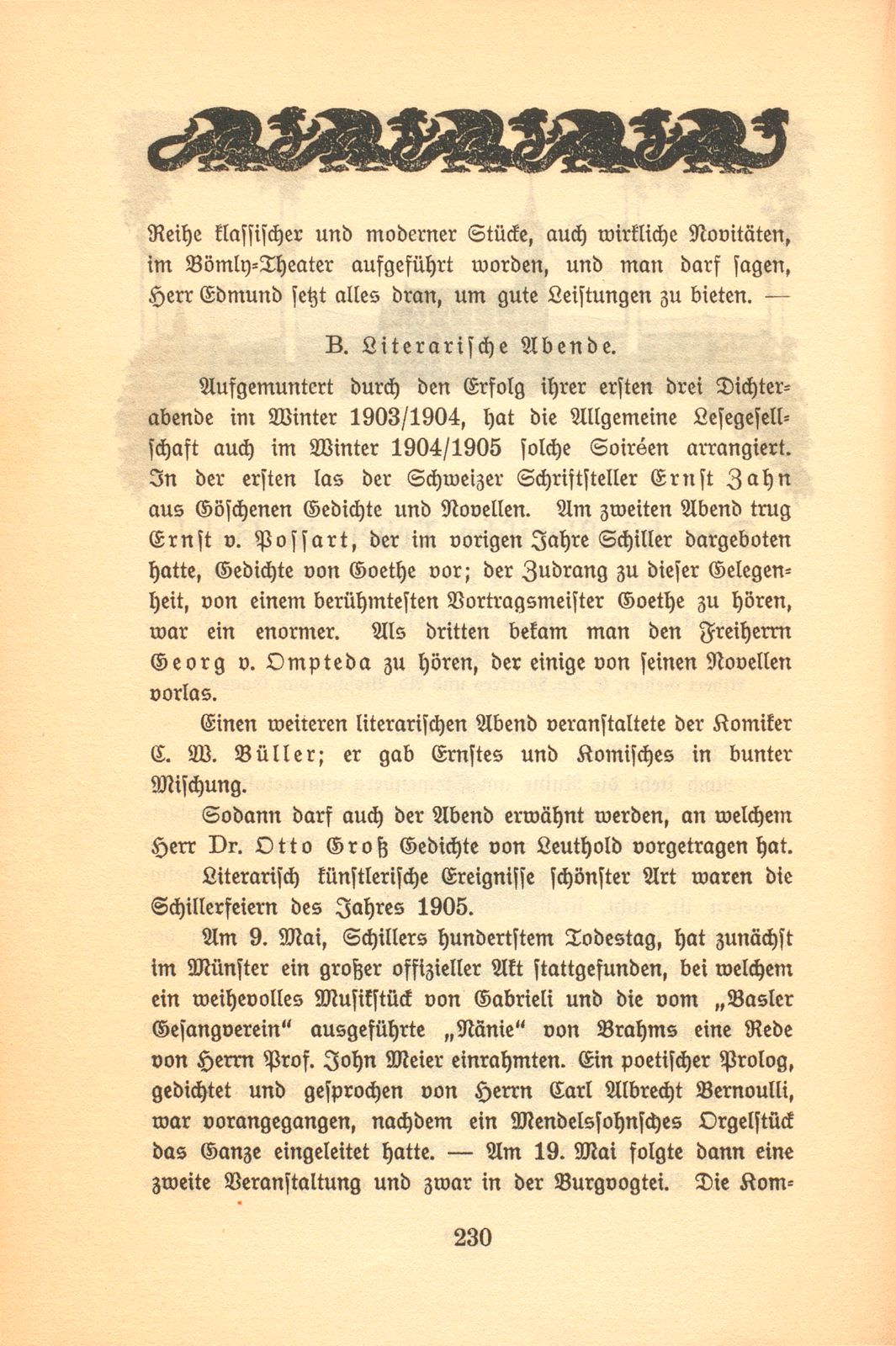 Das künstlerische Leben in Basel vom 1. November 1904 bis 31. Oktober 1905 – Seite 1