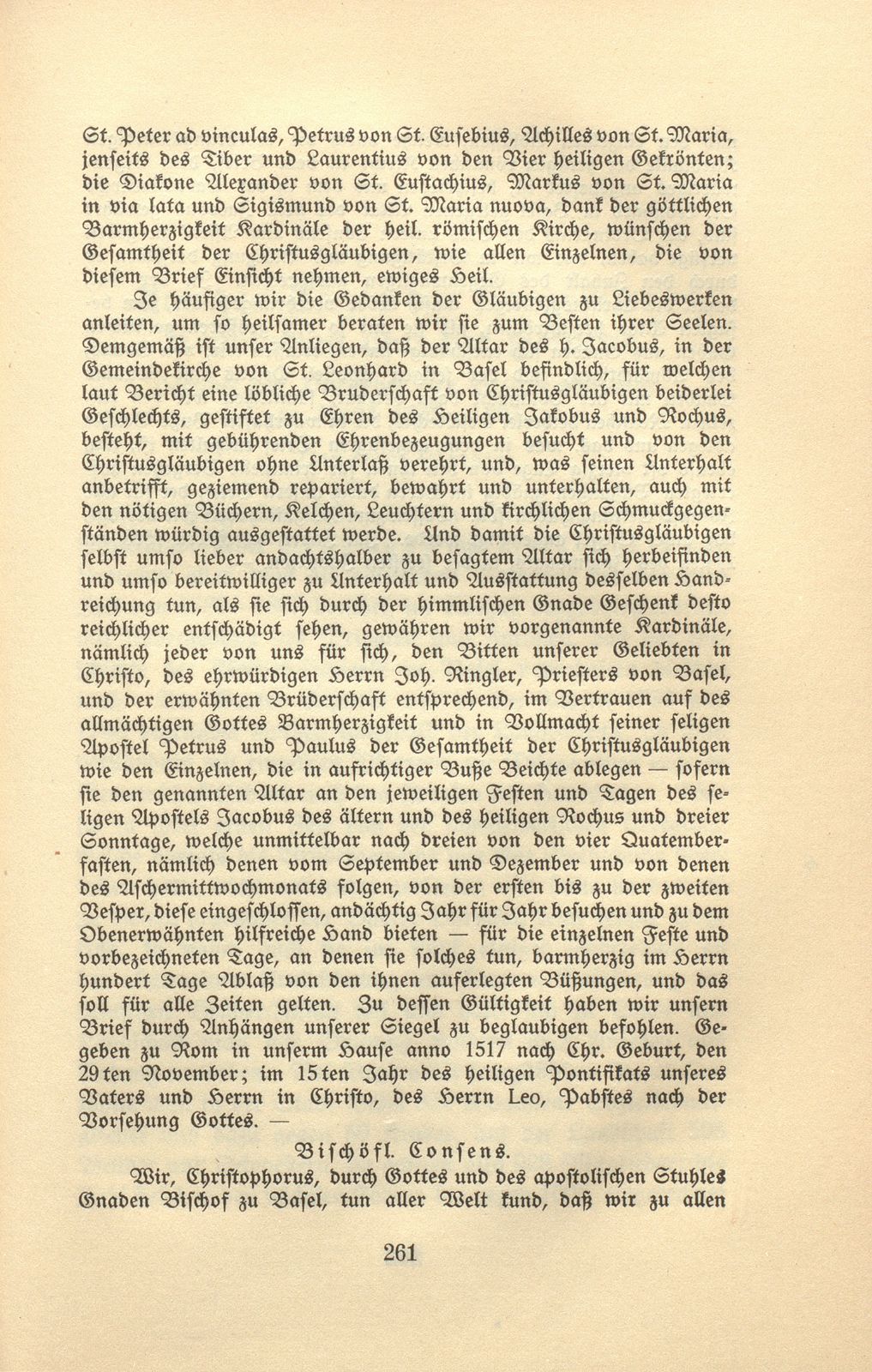 Ablassbrief von Anno 1517 zu Gunsten des Jakobusaltars in St. Leonhard – Seite 21