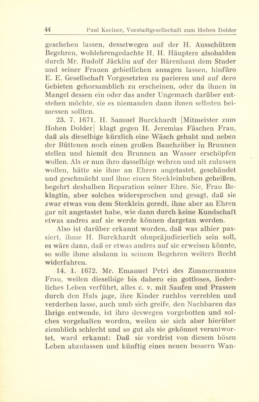 Aus der Gerichtspraxis der Vorstadtgesellschaft zum Hohen Dolder – Seite 30