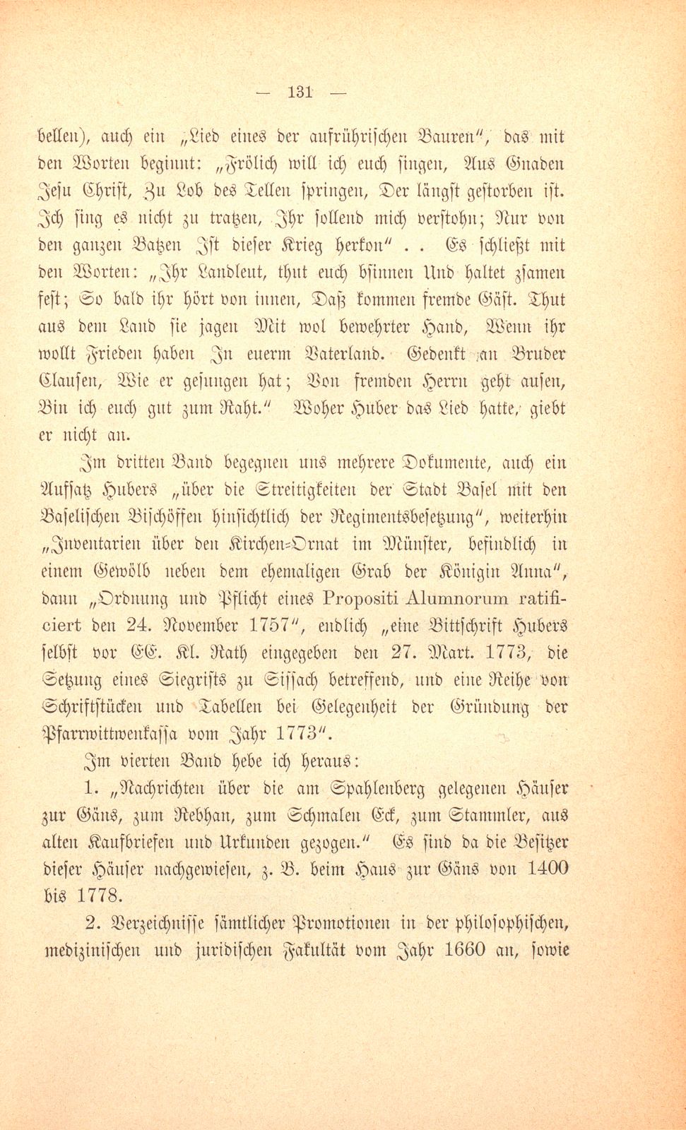 M. Johann Jakob Huber, weil. Pfarrer und Dekan in Sissach und seine Sammlungen zur Geschichte der Stadt und Landschaft Basel – Seite 57