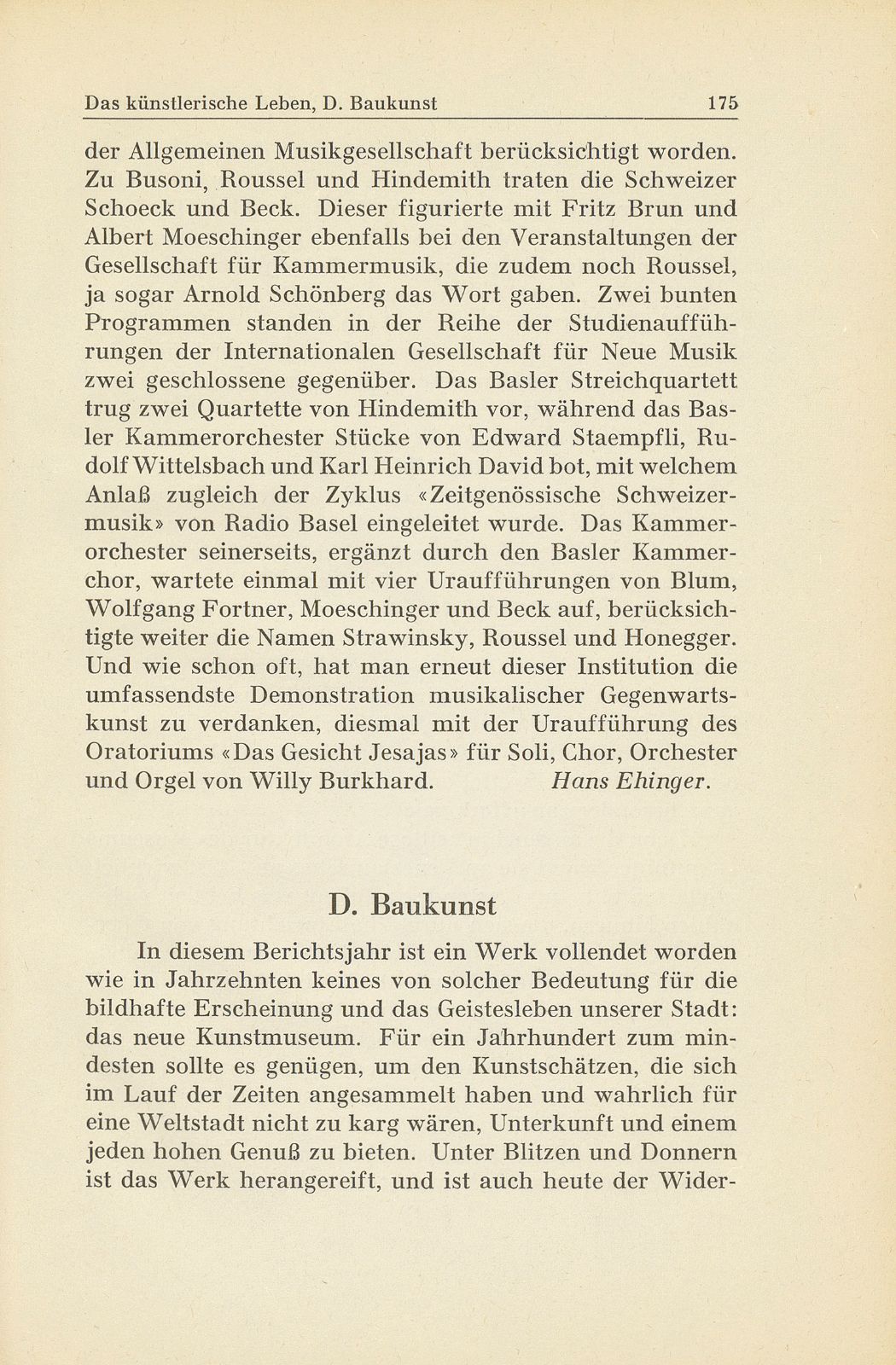 Das künstlerische Leben in Basel vom 1. Oktober 1935 bis 30. September 1936 – Seite 1