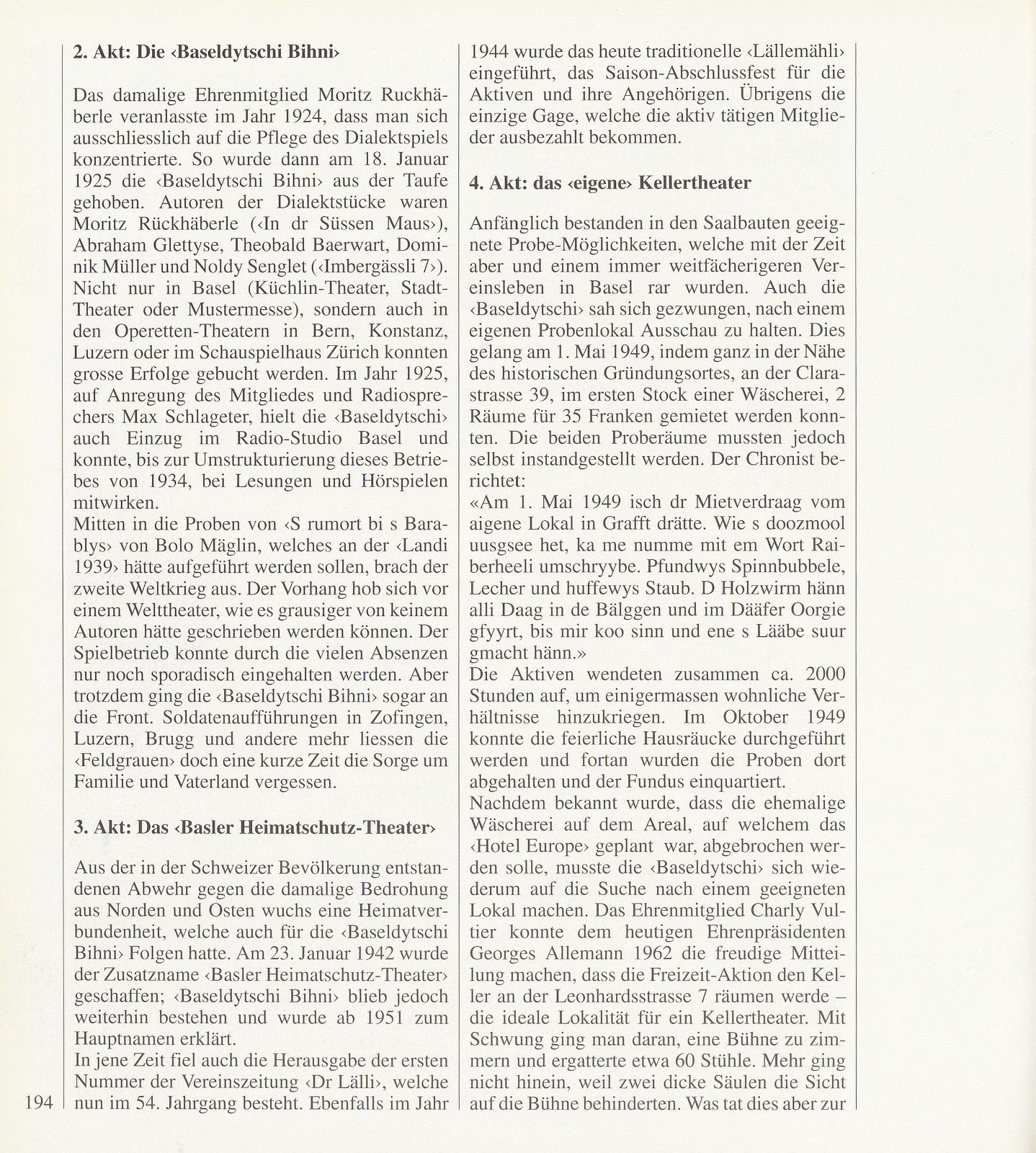 1892-1992 Baseldytschi Bihni – e Basler Läggerli wird hundert – Seite 2