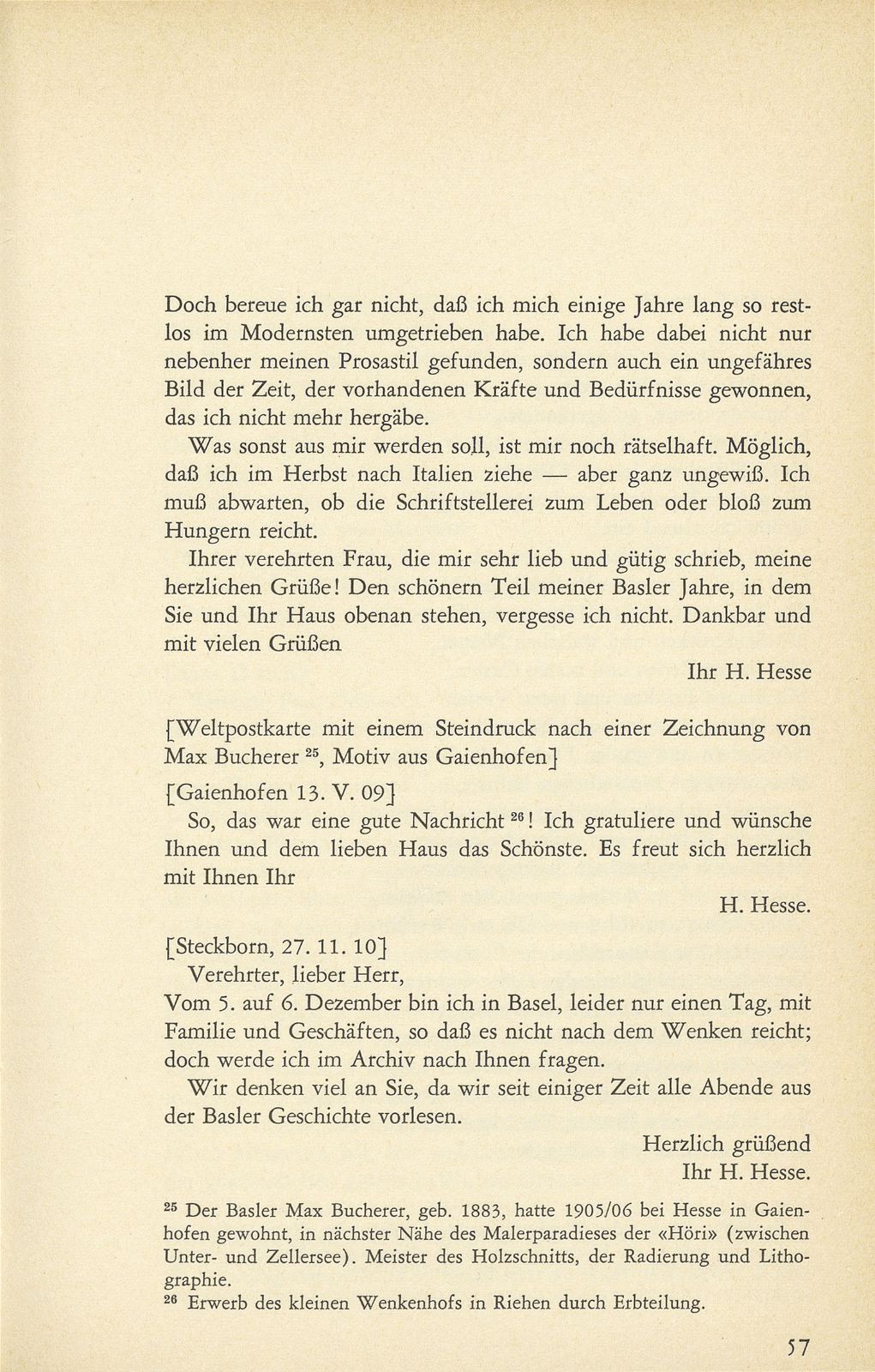 Ausgewählte Briefe an Staatsarchivar Dr. Rudolf Wackernagel oder dessen Gattin (1882-1926) – Seite 19