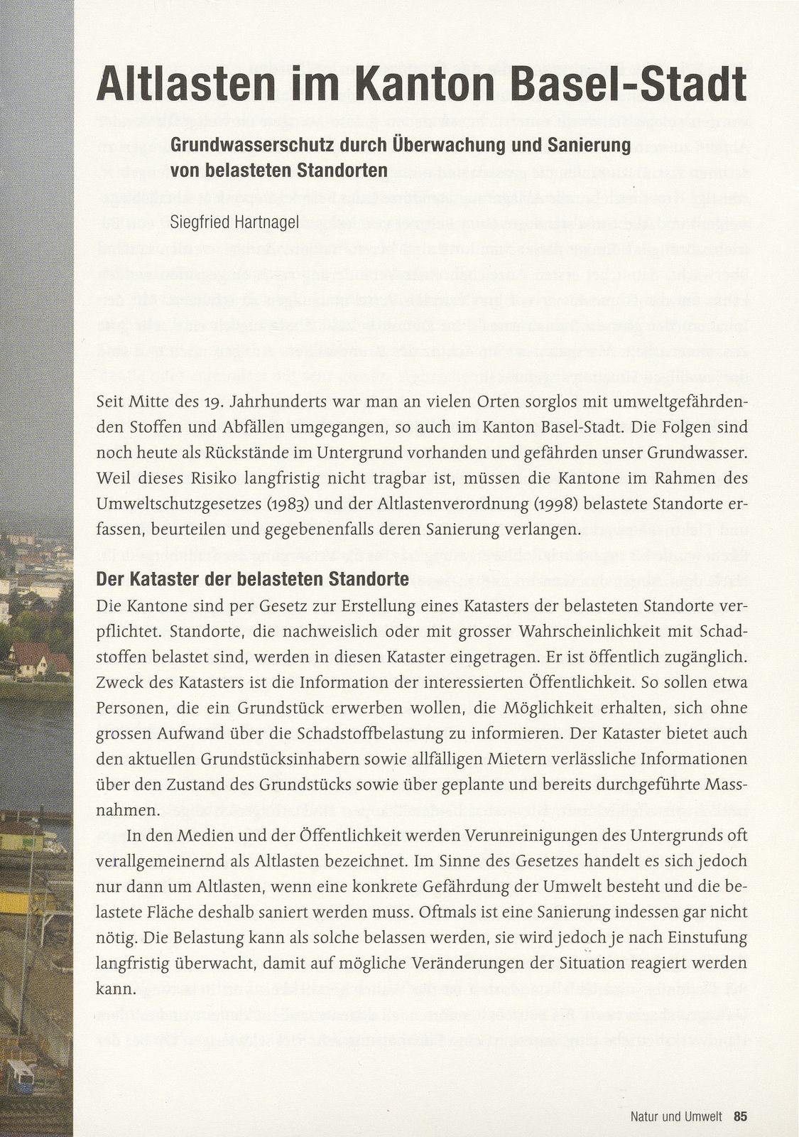 Altlasten im Kanton Basel-Stadt – Seite 1