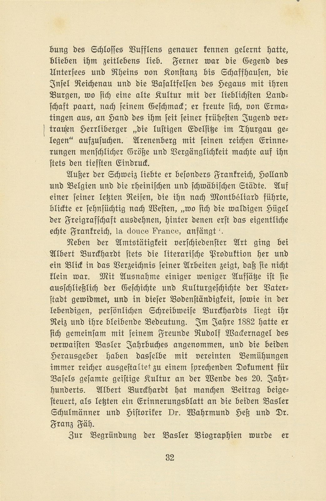 Albert Burckhardt-Finsler 18. November 1854 – 2. August 1911 – Seite 32