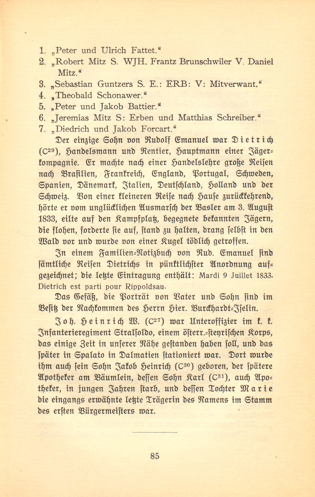 Johann Rudolf Wettstein's männliche Nachkommen in Basel – Seite 28