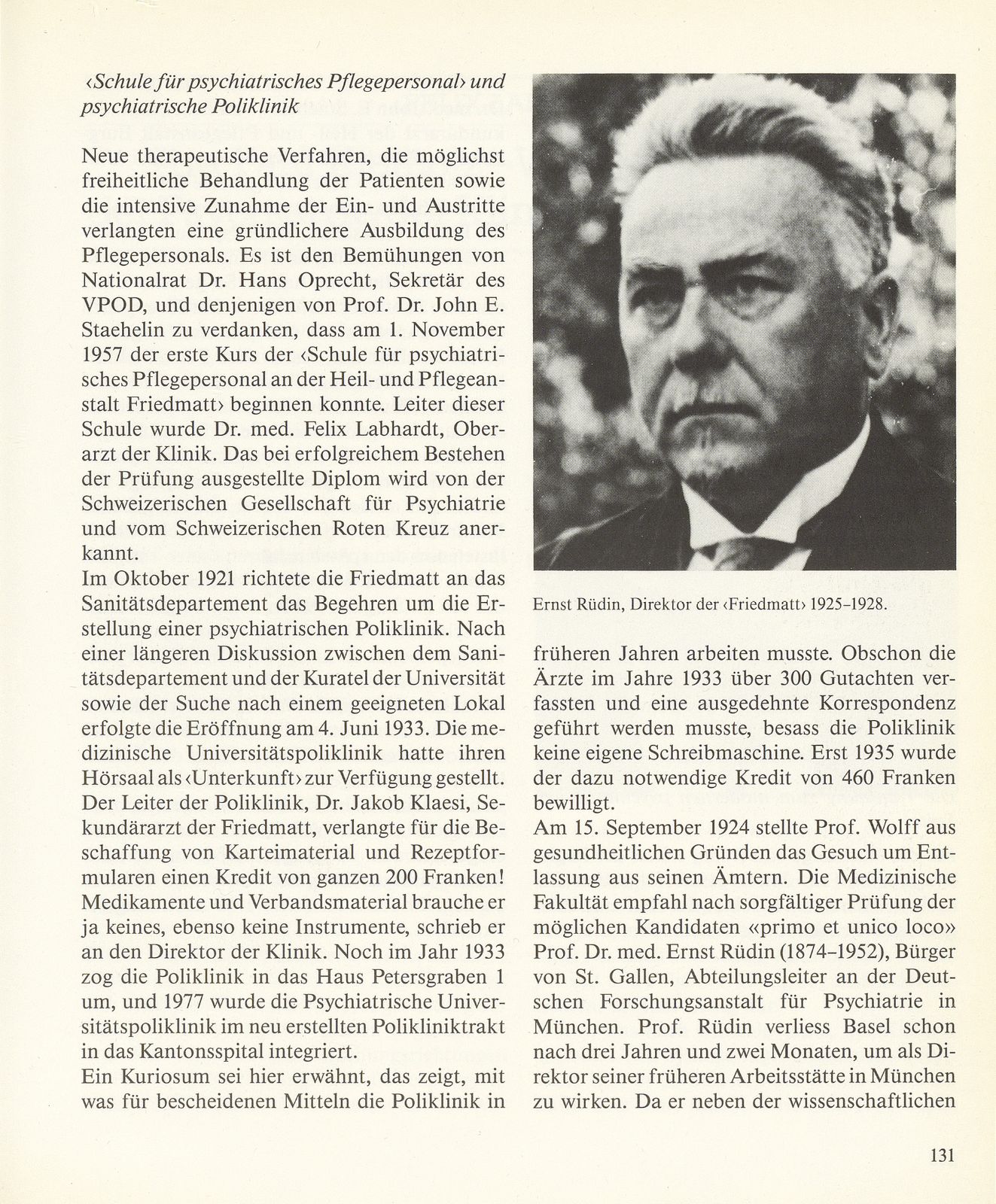 100 Jahre Psychiatrische Universitätsklinik (PUK) – Seite 7