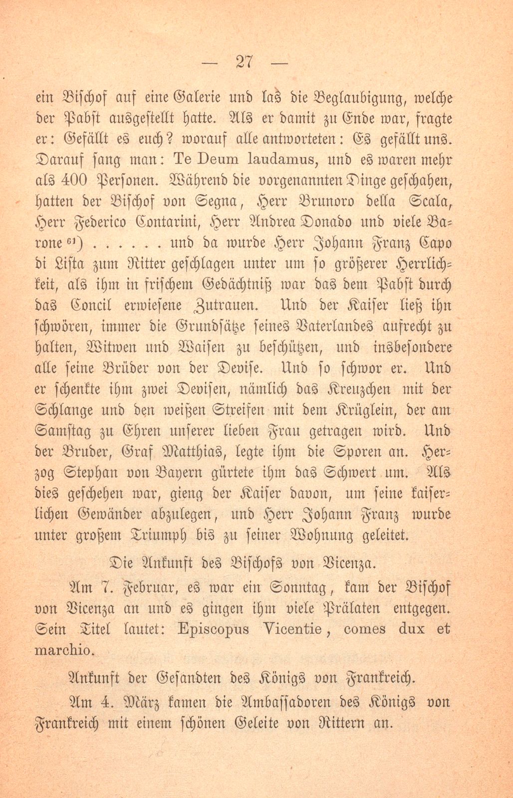 Andrea Gattaro von Padua, Tagebuch der Venetianischen Gesandten beim Concil zu Basel. (1433-1435.) – Seite 27