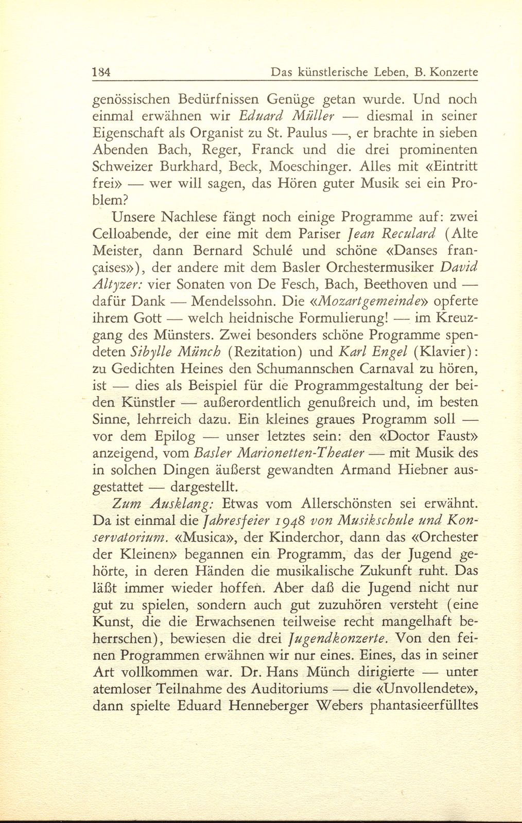 Das künstlerische Leben in Basel vom 1. Oktober 1947 bis 30. September 1948 – Seite 11